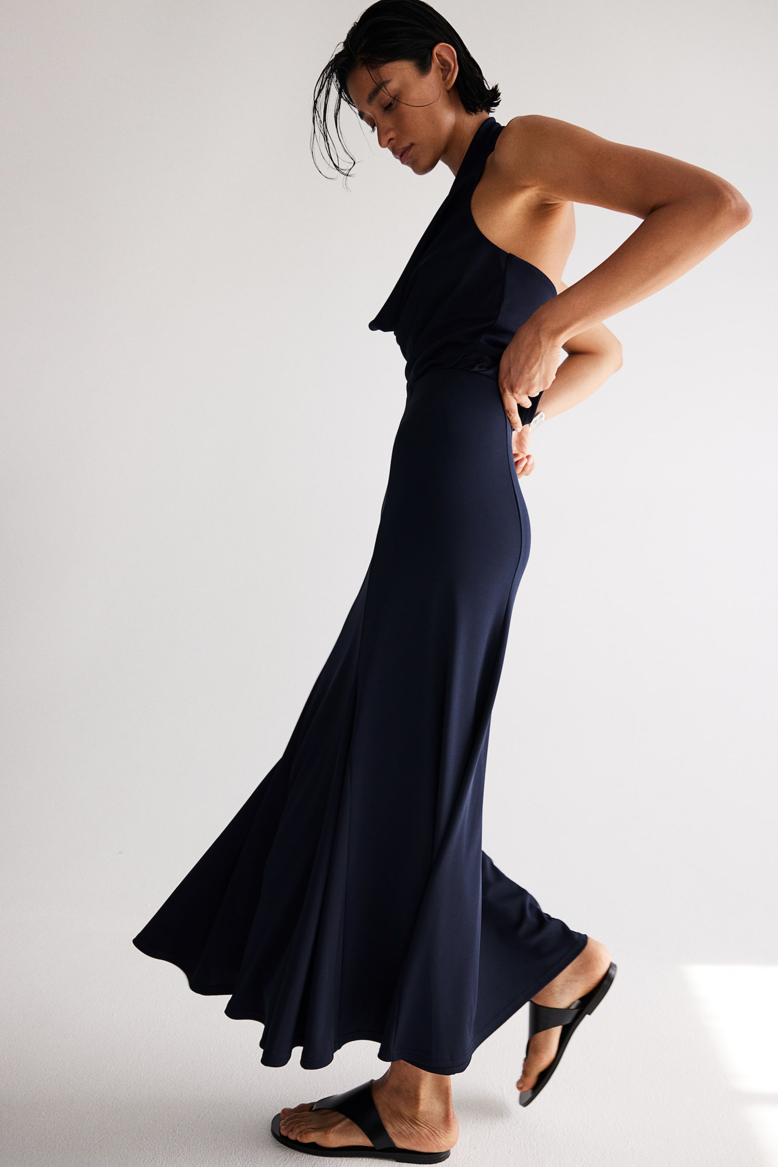 A-line Jersey Skirt - Navy blue - 1