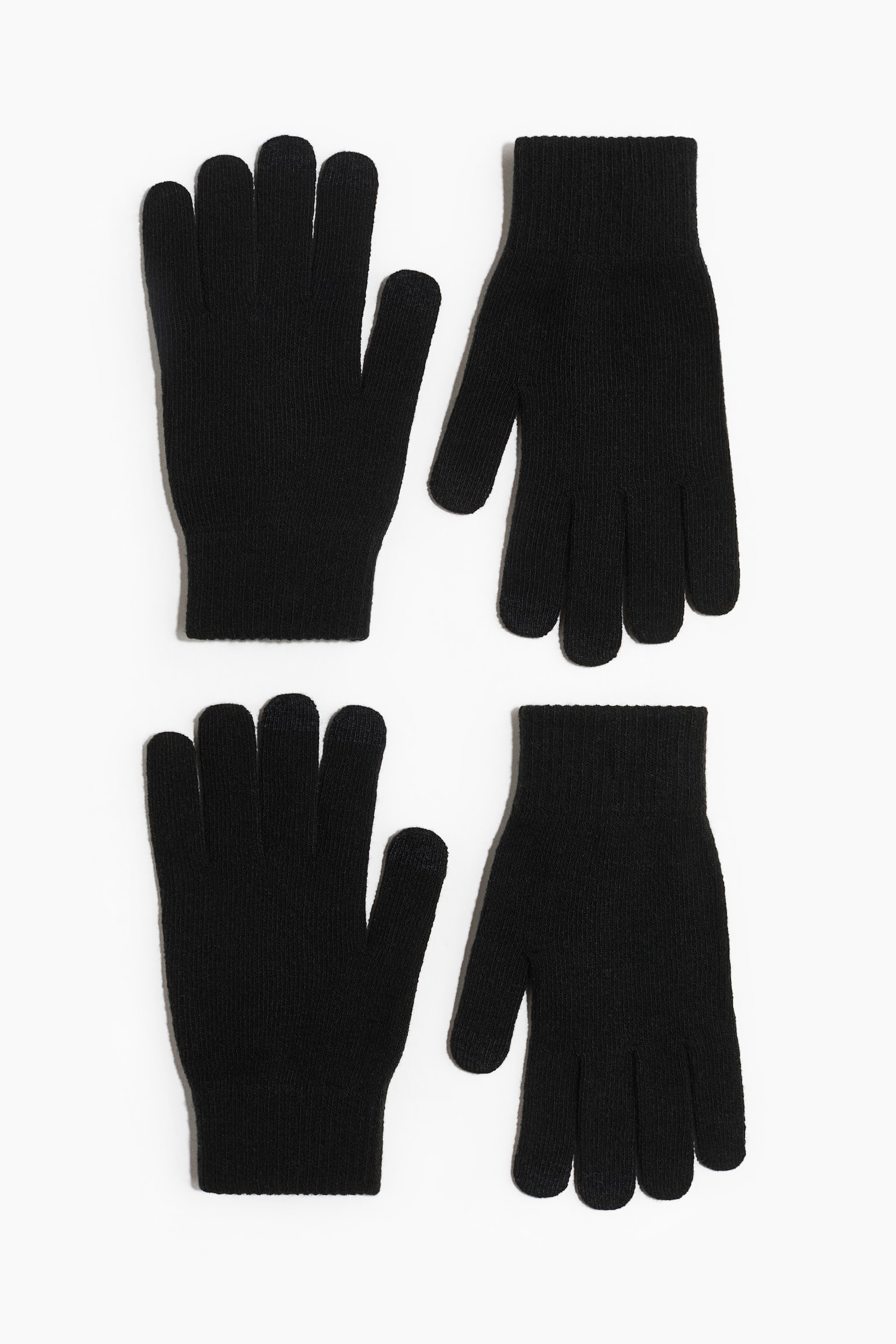 2-pack smartphone gloves - Black