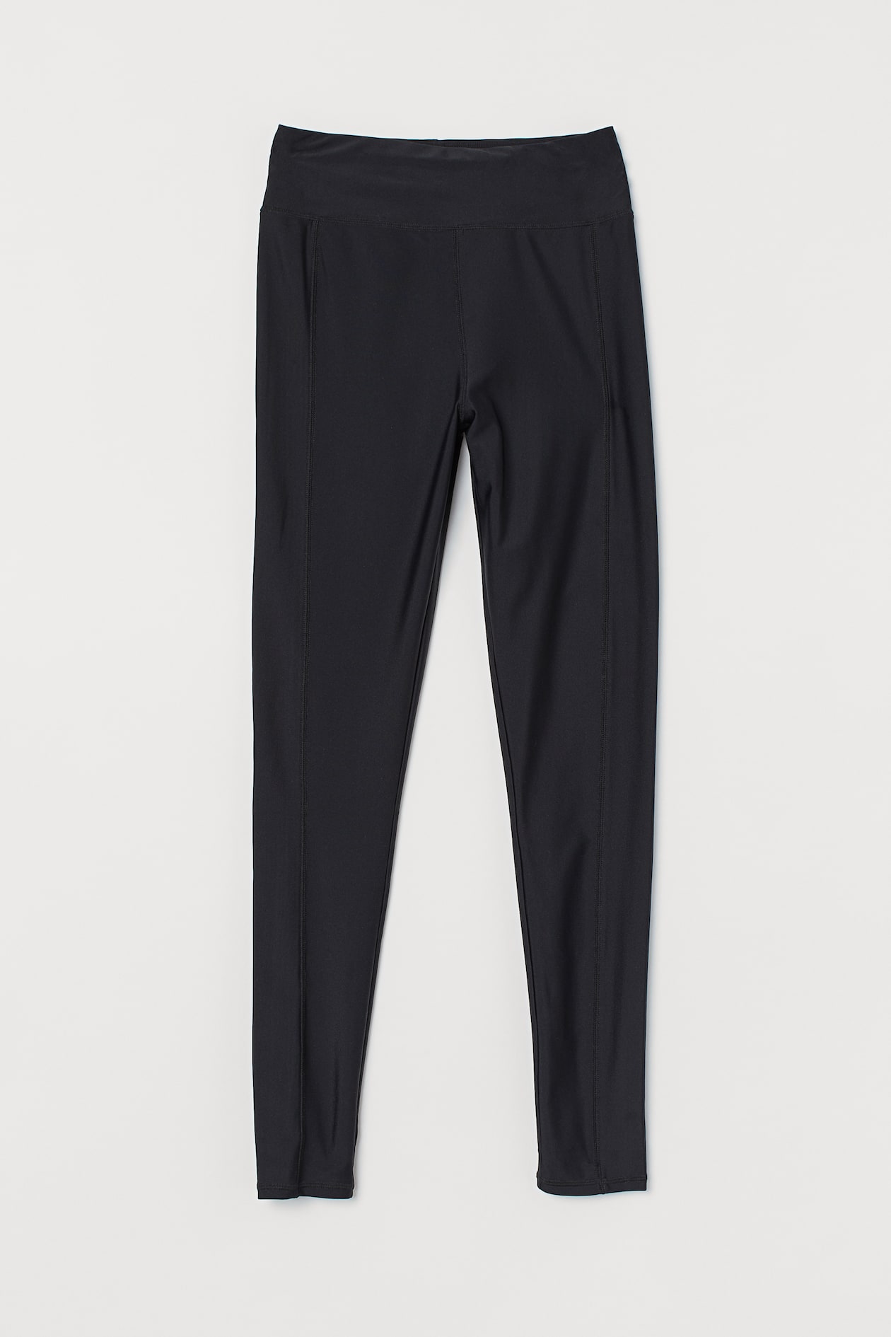 Leggings High Waist - High waist - Long - Black/glossy - Ladies | H&M US