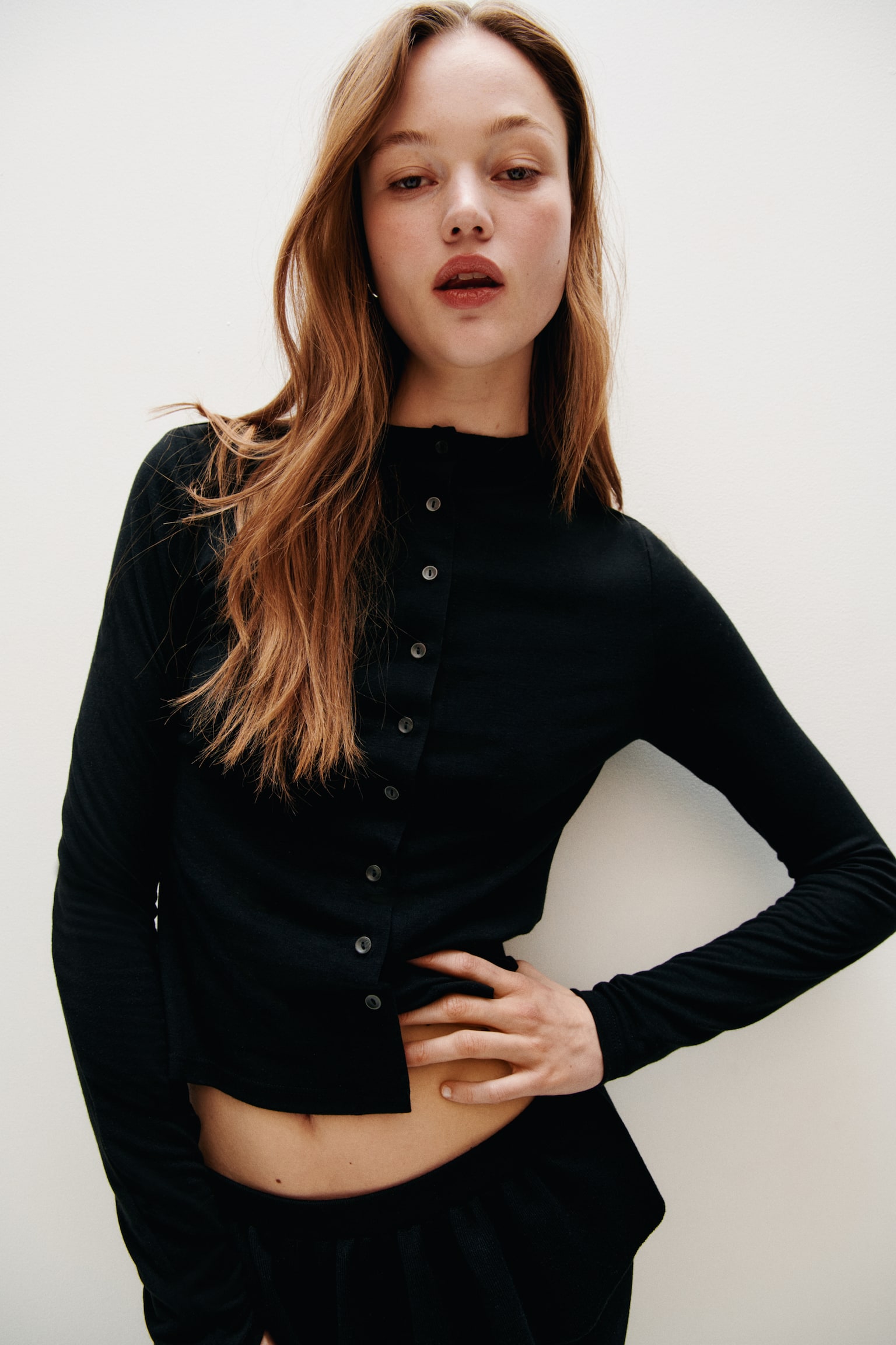 Jersey cardigan - Black/Dark brown/Dark grey marl - 5