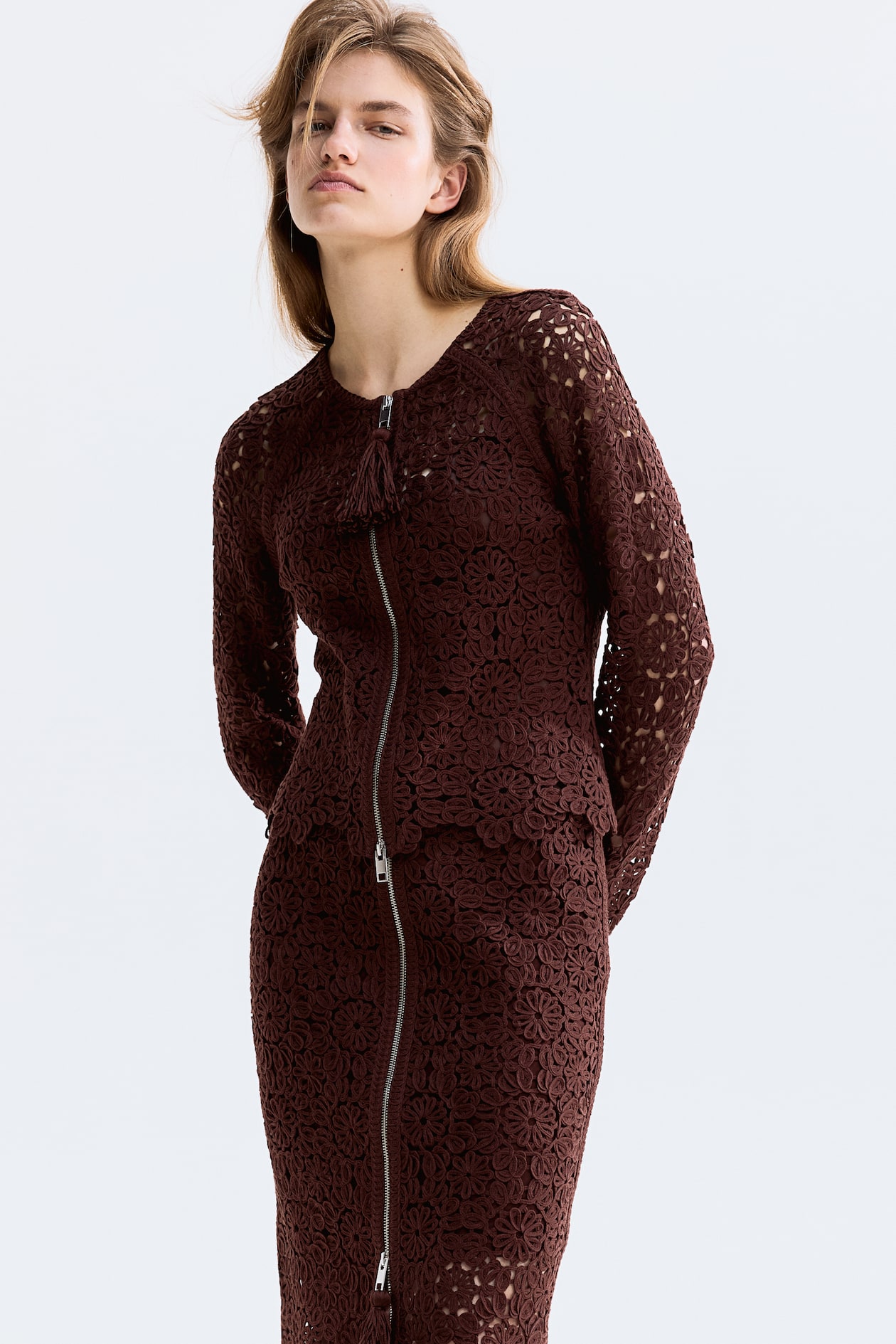 Crochet-look cardigan - image 4