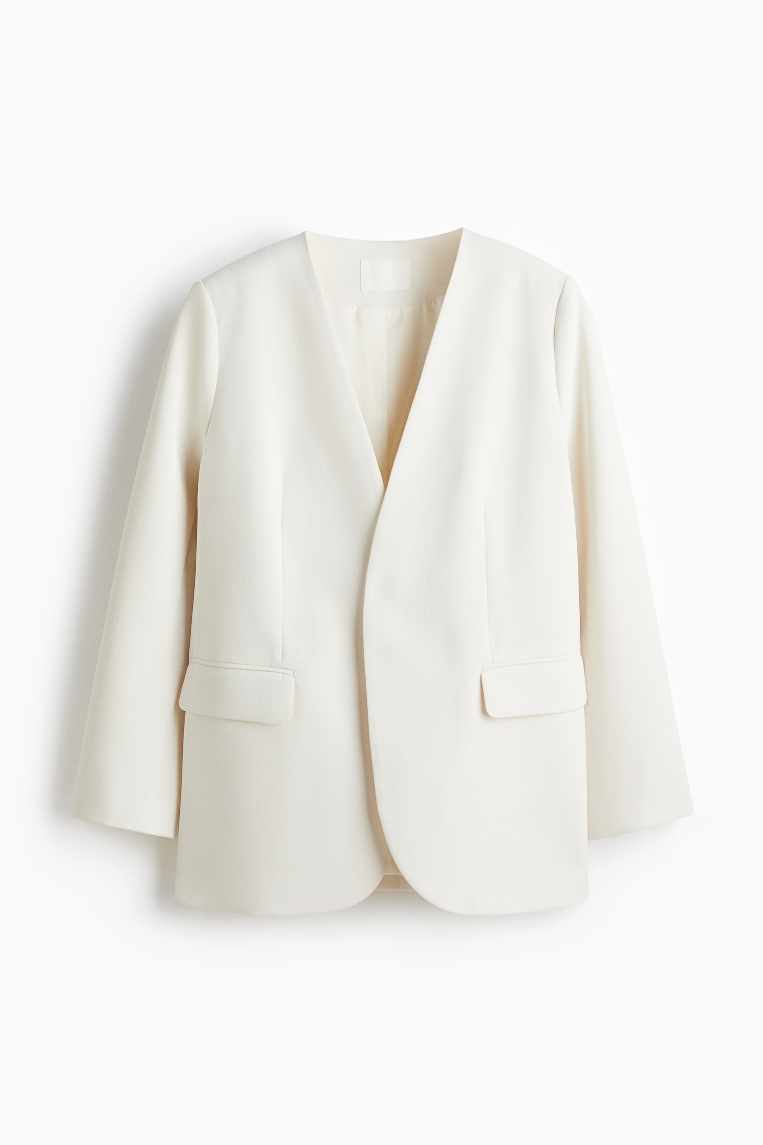 Collarless blazer - White - 2