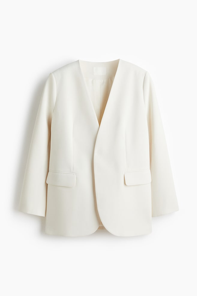 Collarless blazer - White - 1