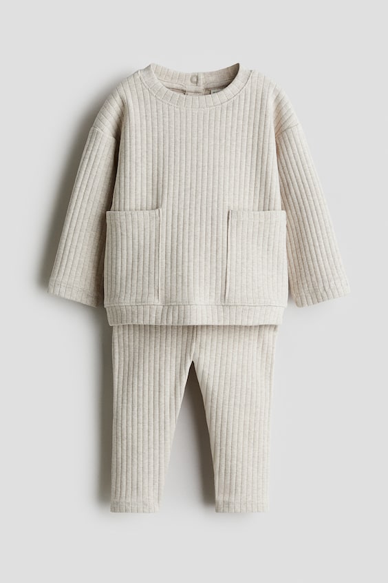 Детские топы H&M 2-Piece Ribbed Cotton Set