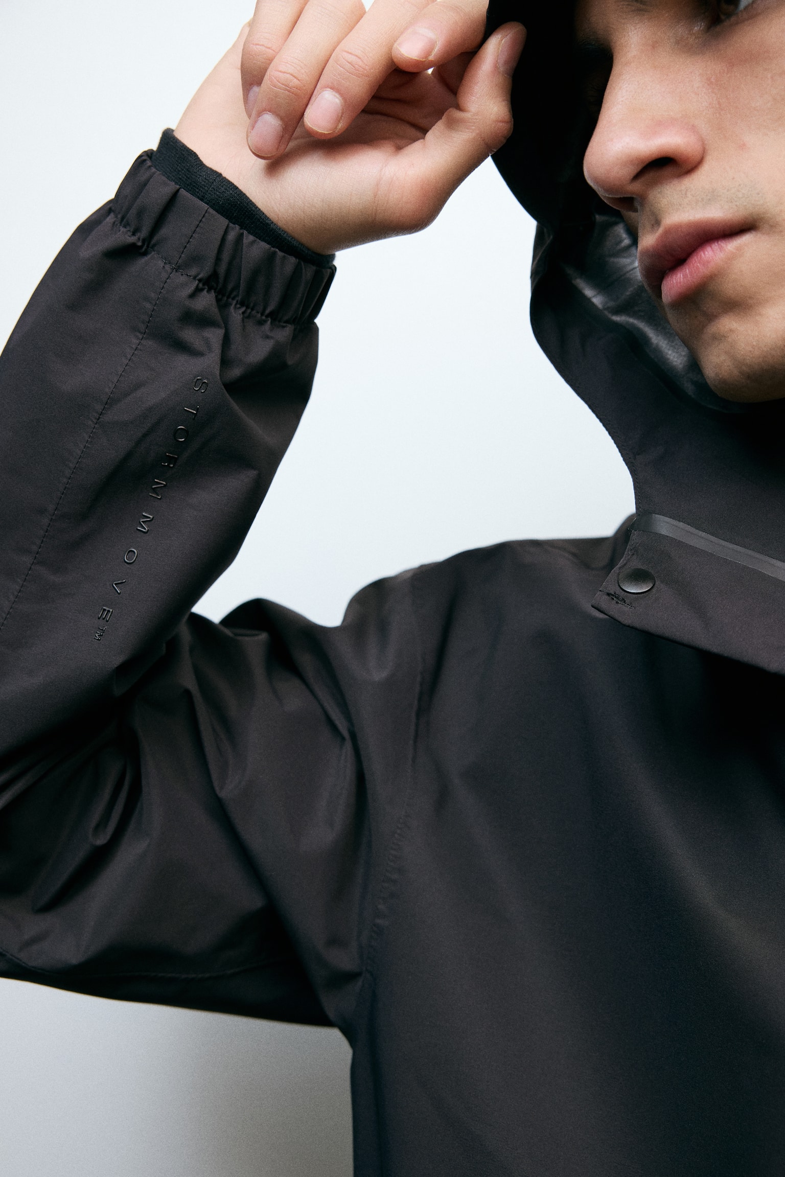 Rain jacket with StormMove™ - Black/Beige - 5