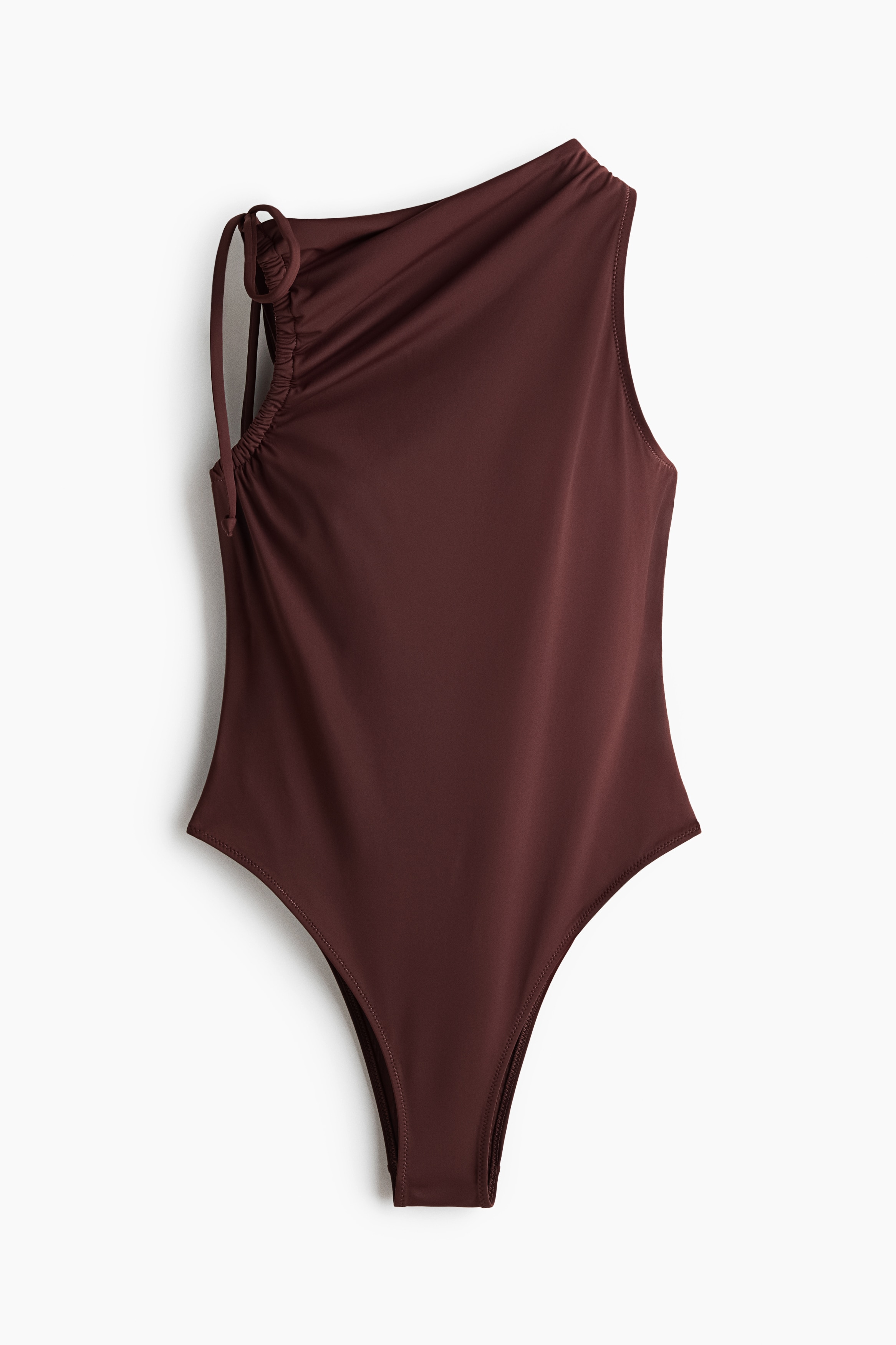 Padded-cup High Leg Swimsuit - Mörkbrun