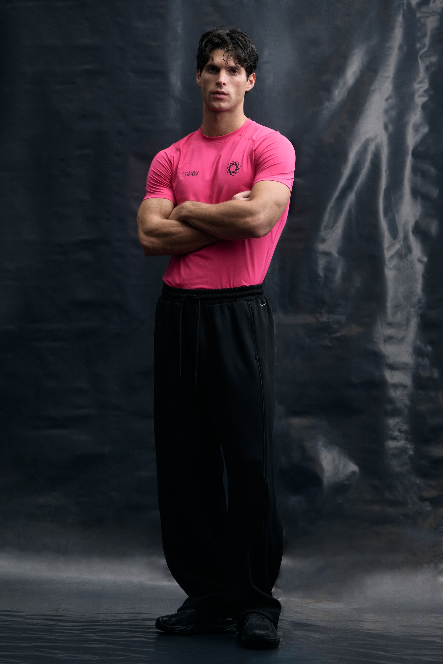 טישירט ספורט DryMove™‎ Muscle Fit‎ - ורוד לוהט/Training Team 365‎ - 5