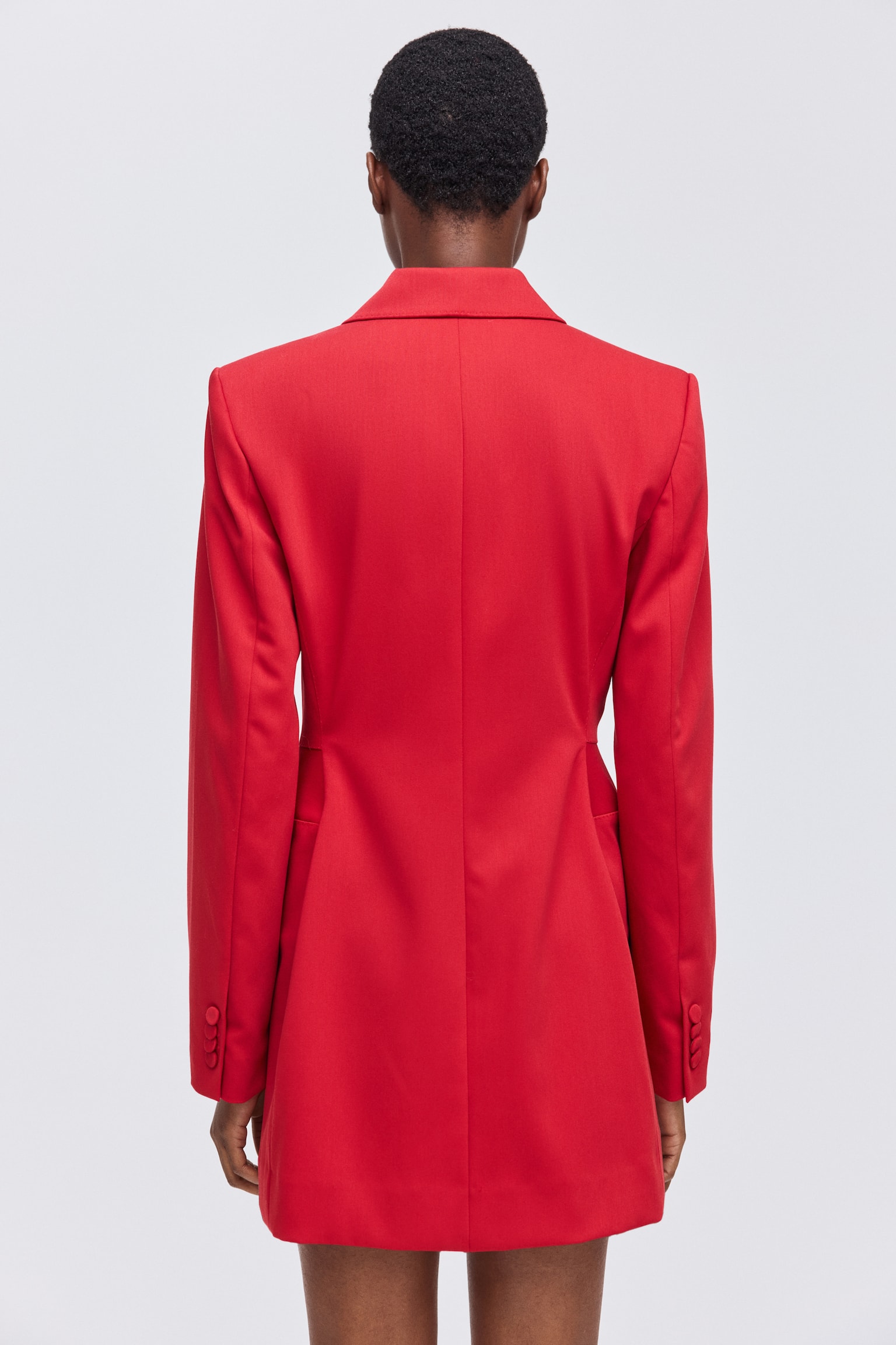 Double-breasted blazer dress - Red - 4