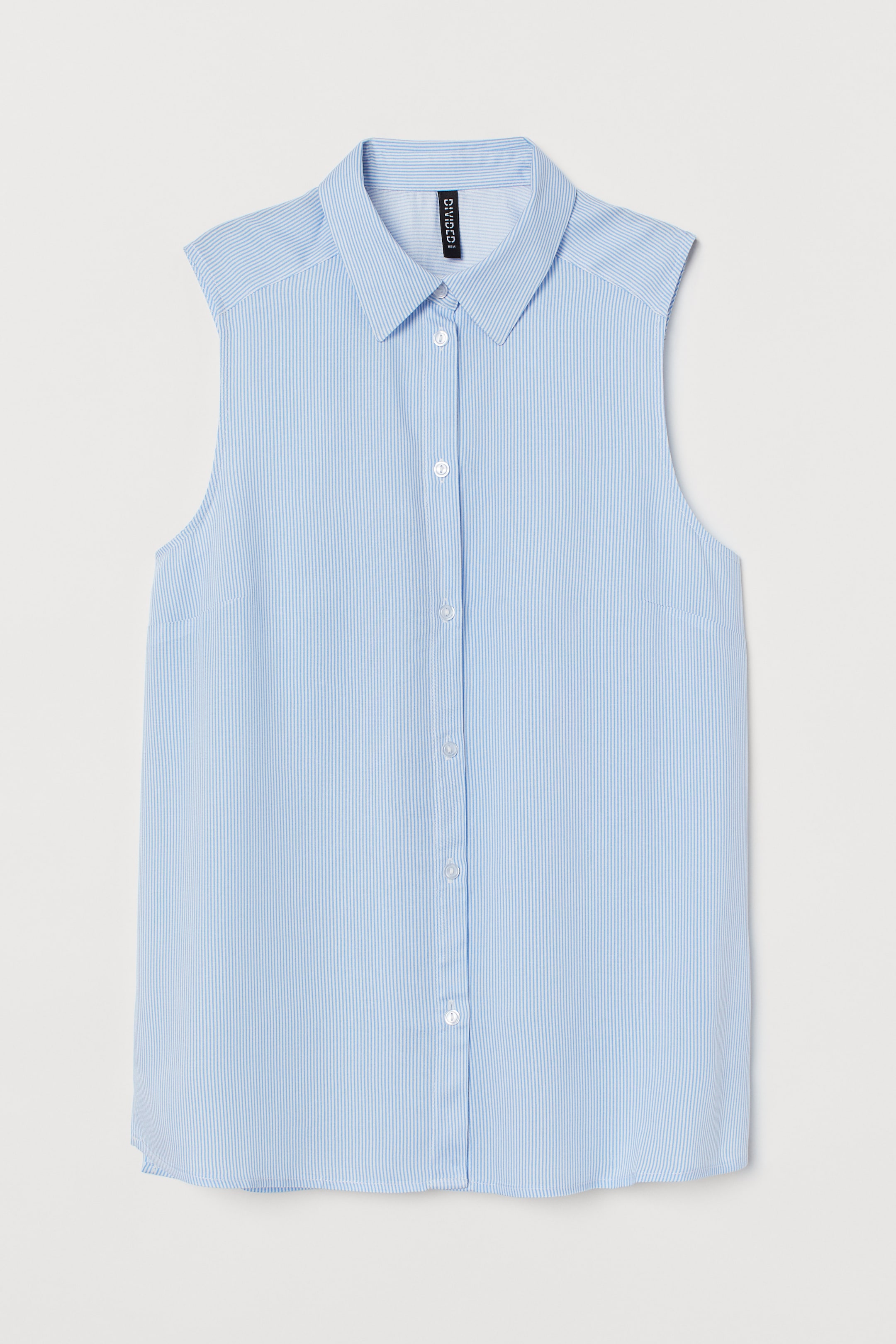 View larger image: Sleeveless blouse - Light blue/White striped - Ladies | H&M GB 1