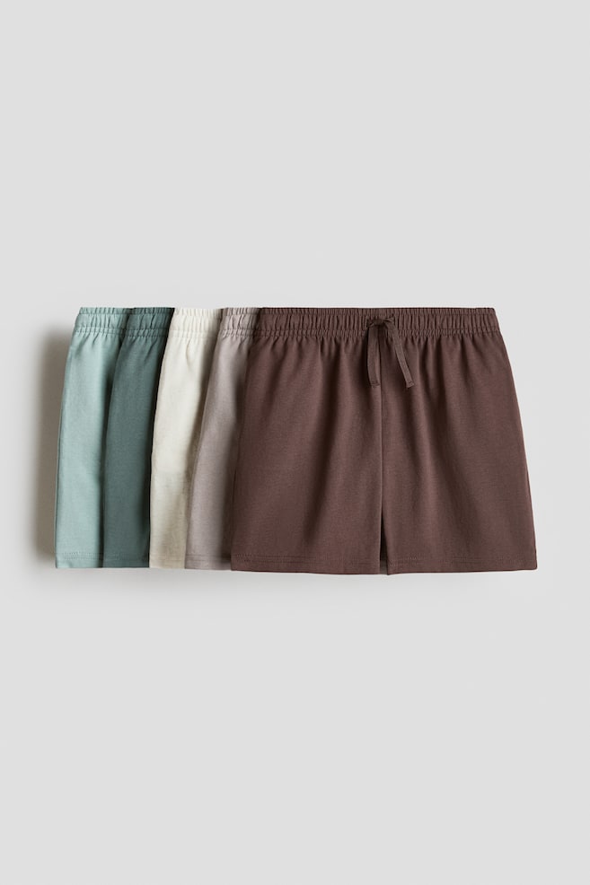 5-Pack Cotton Jersey Shorts - Dusty green/brown/beige/Cream/brown/Navy blue/light blue/Apricot/blue/Green/white striped/Blue/gray/black/Red/black/Green/light blue/red - 1