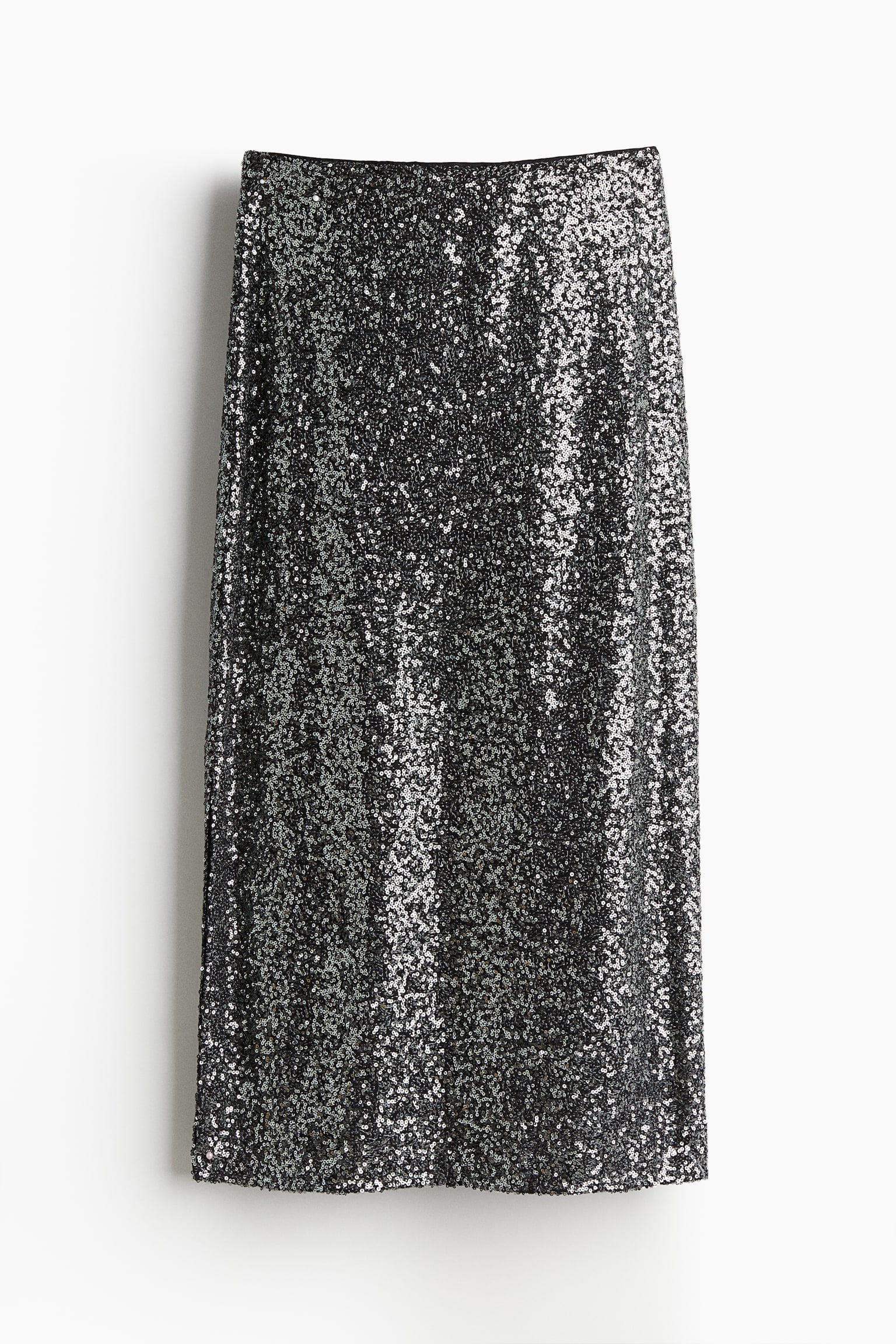 Sequined midi skirt - Dark grey/Silver-coloured/Black - 2