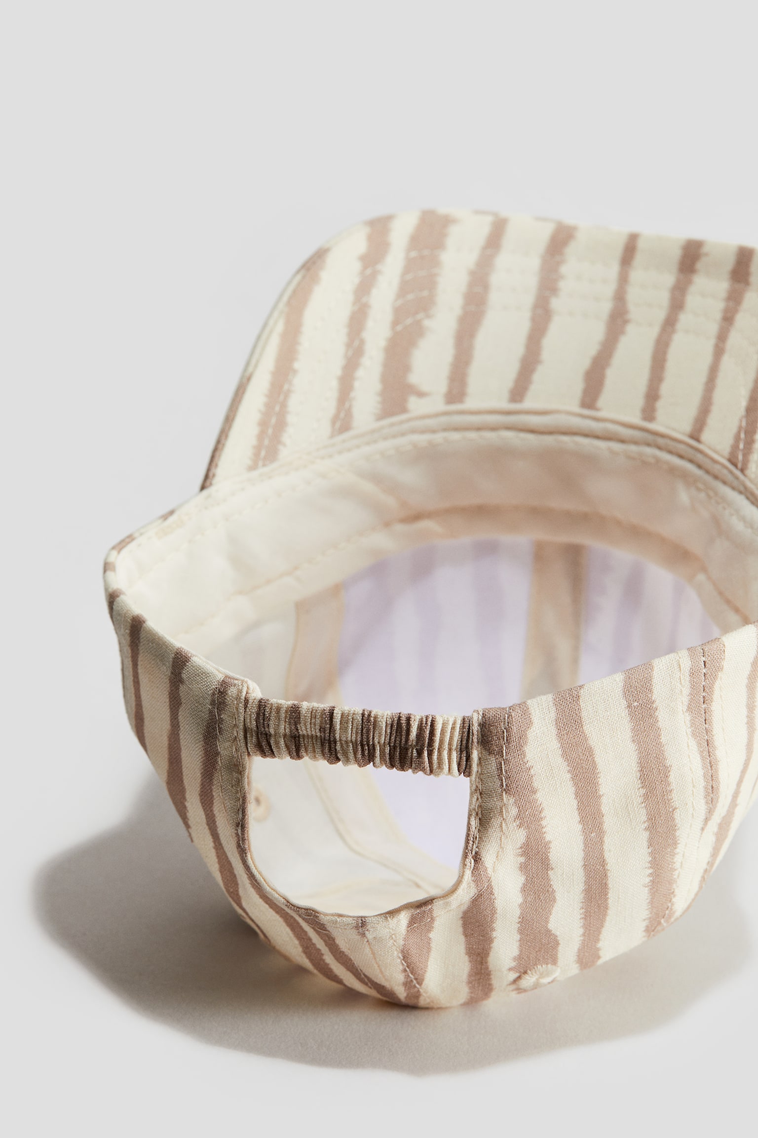 Pattern Linen Blend Cap - Light beige/Stripe - 2