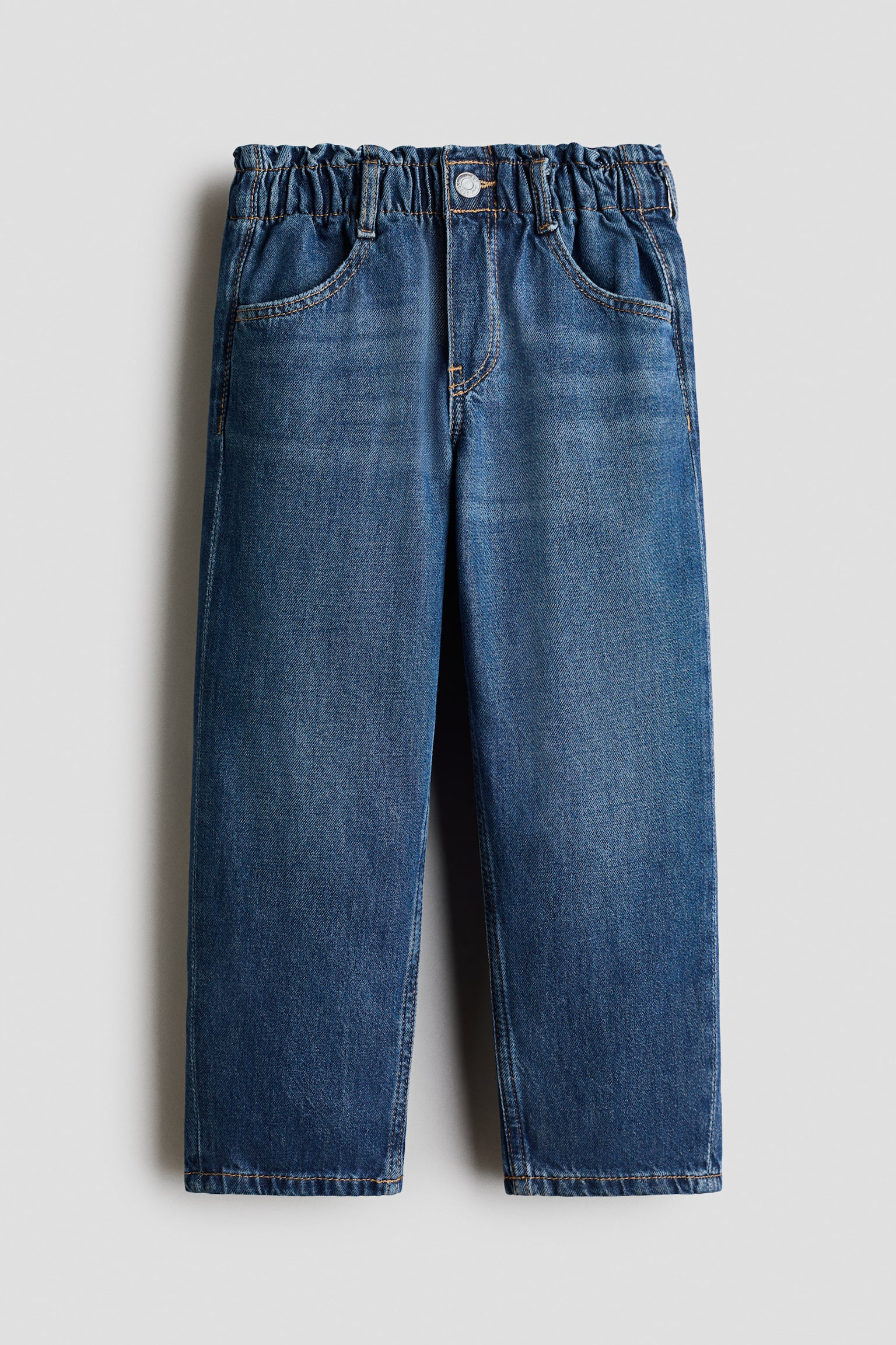Relaxed paper bag jeans - Dark denim blue/Denim blue/Light pink/Spotted/Light pink
