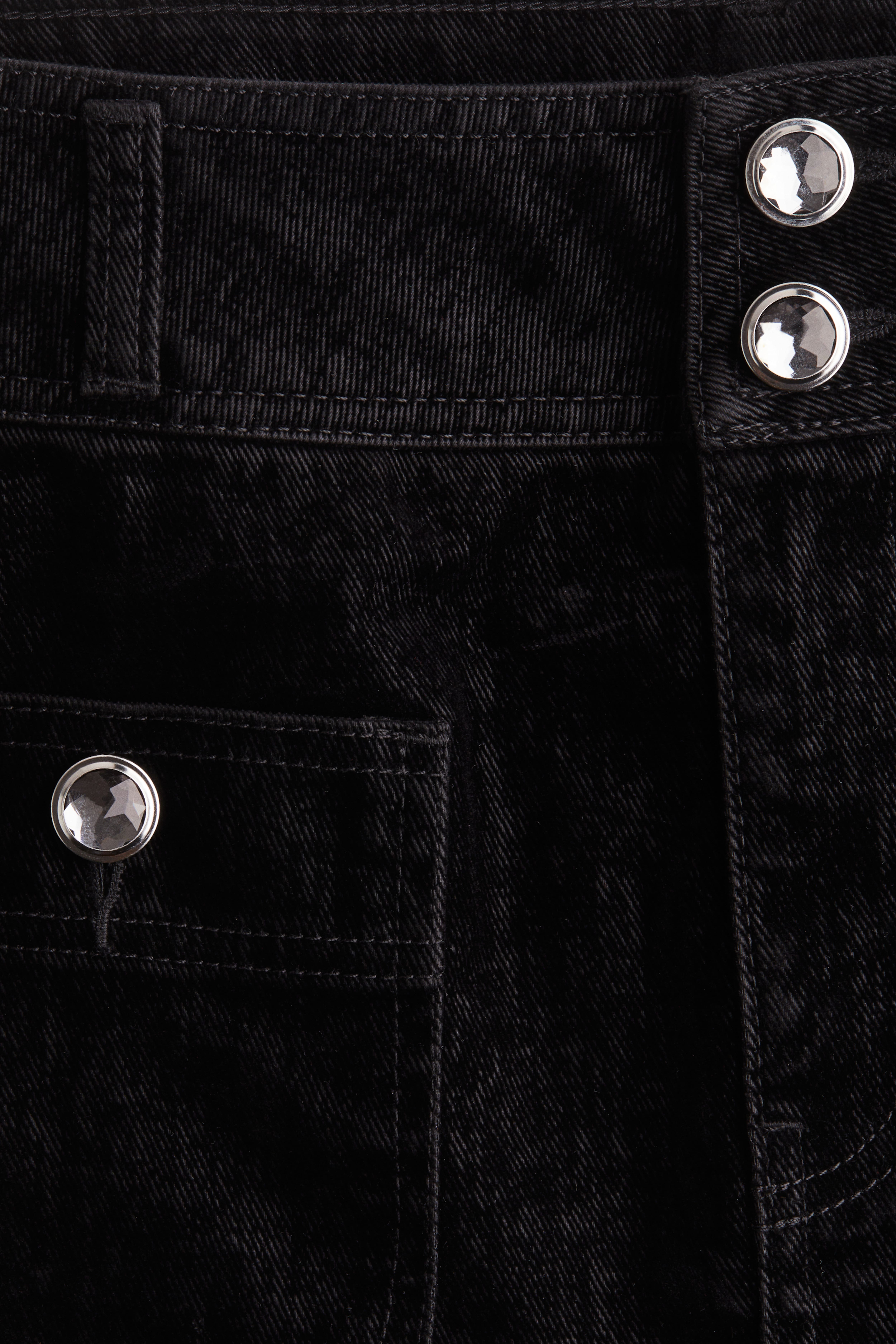 Rhinestone-Button Mini Skirt