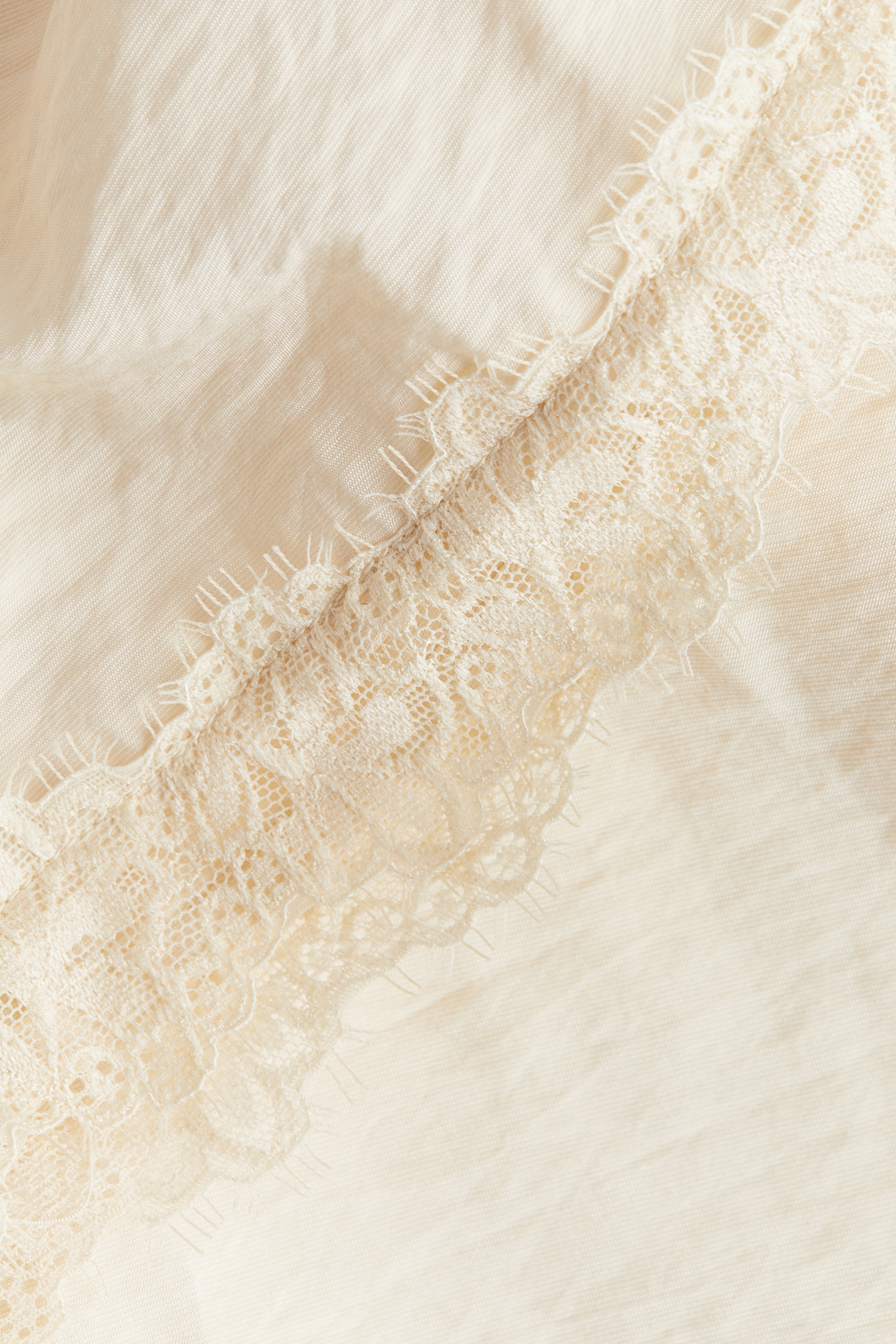 Lace-trimmed drawstring trousers