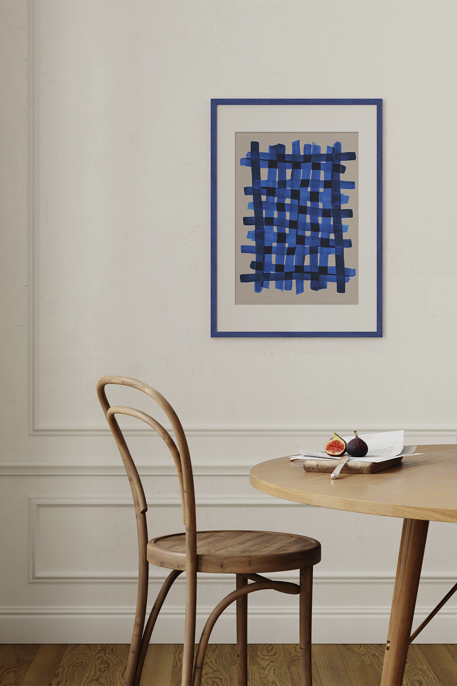 Mareike Bohmer - The Grid 5 (framed) - Blå/abstrakt Konst