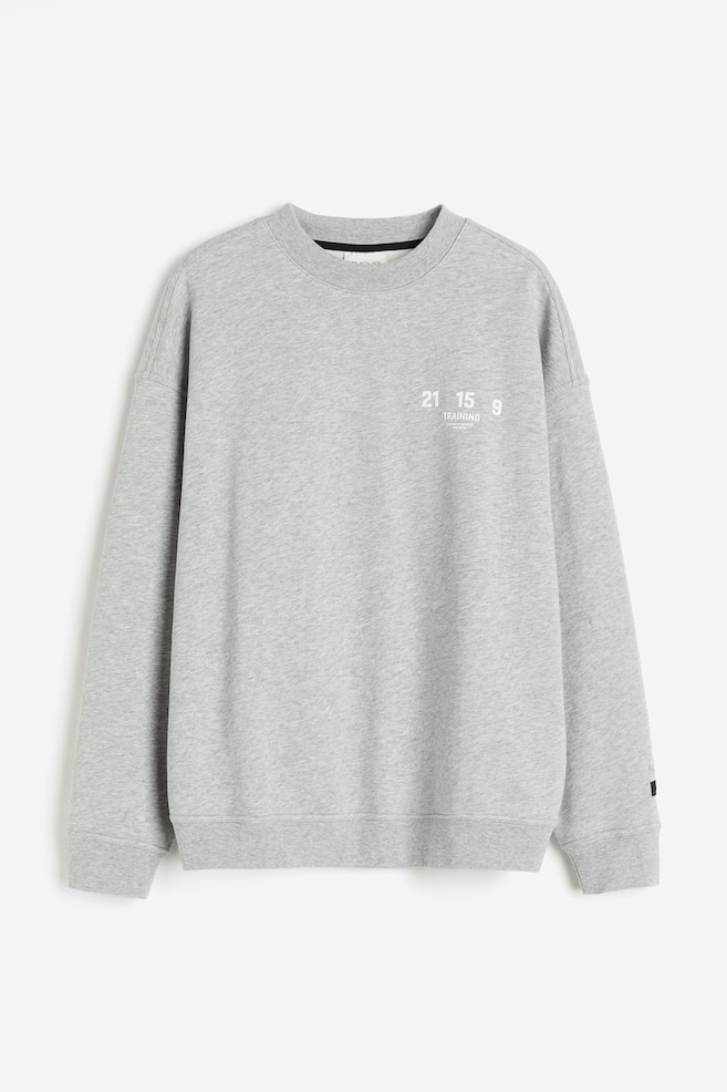 DryMove™ Sweatshirt mit Printdetail - Hellgraumeliert/Schwarz - 2
