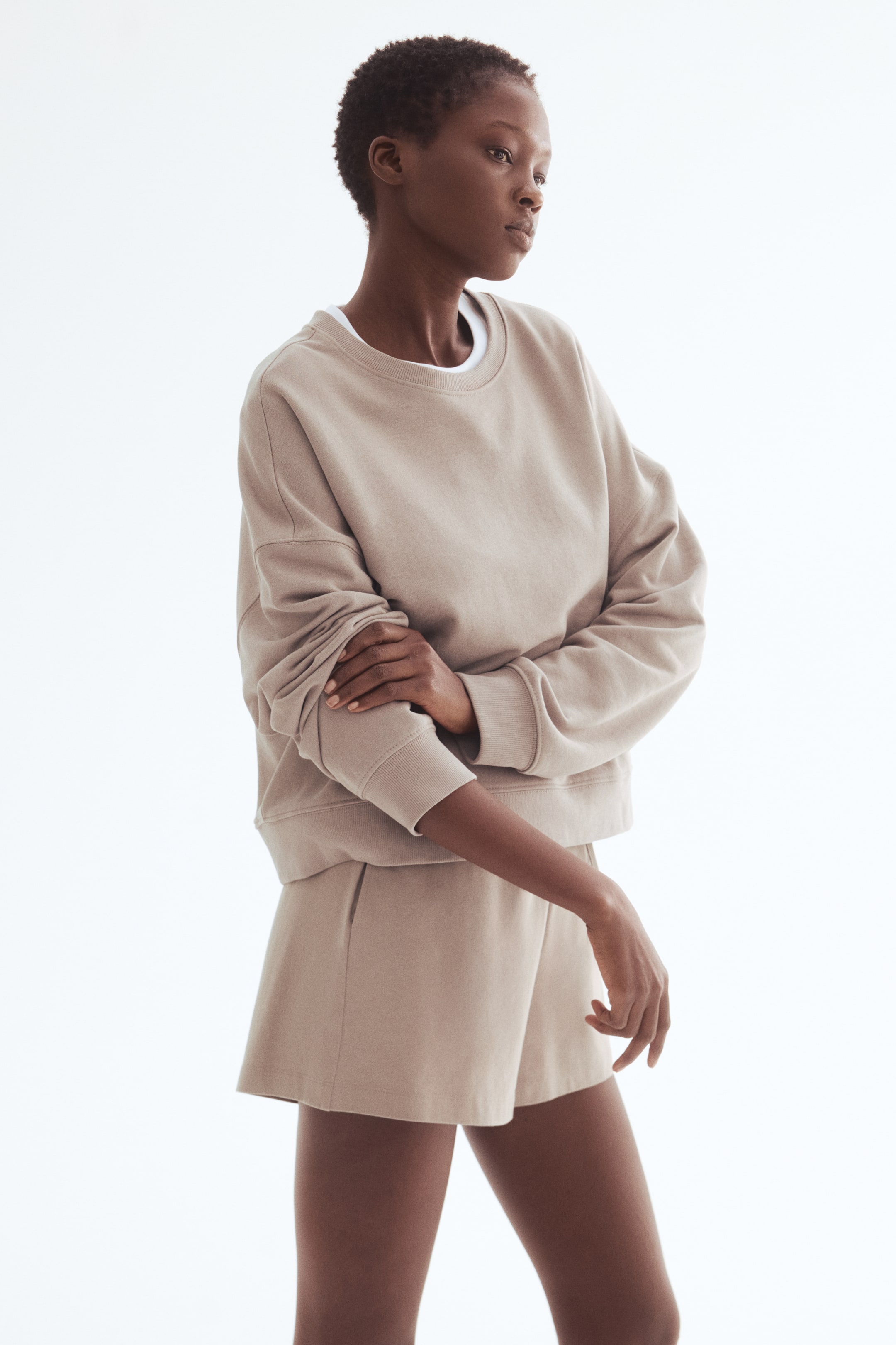 Ingrandisci l'immagine: Shorts in cotone con coulisse - Beige - DONNA | H&M CH 4