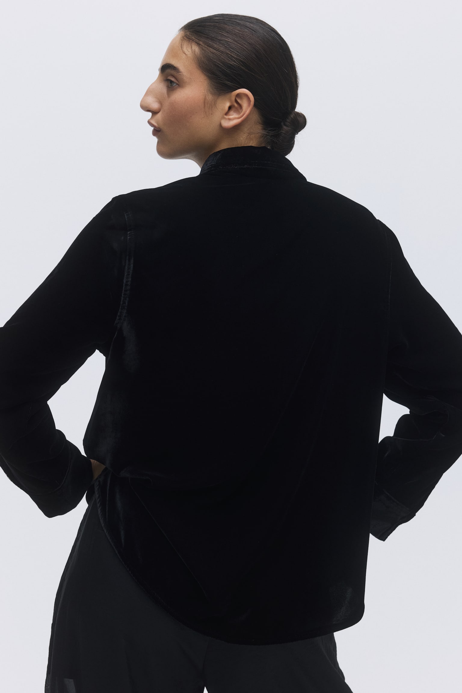 Velvet shirt - Black - 4