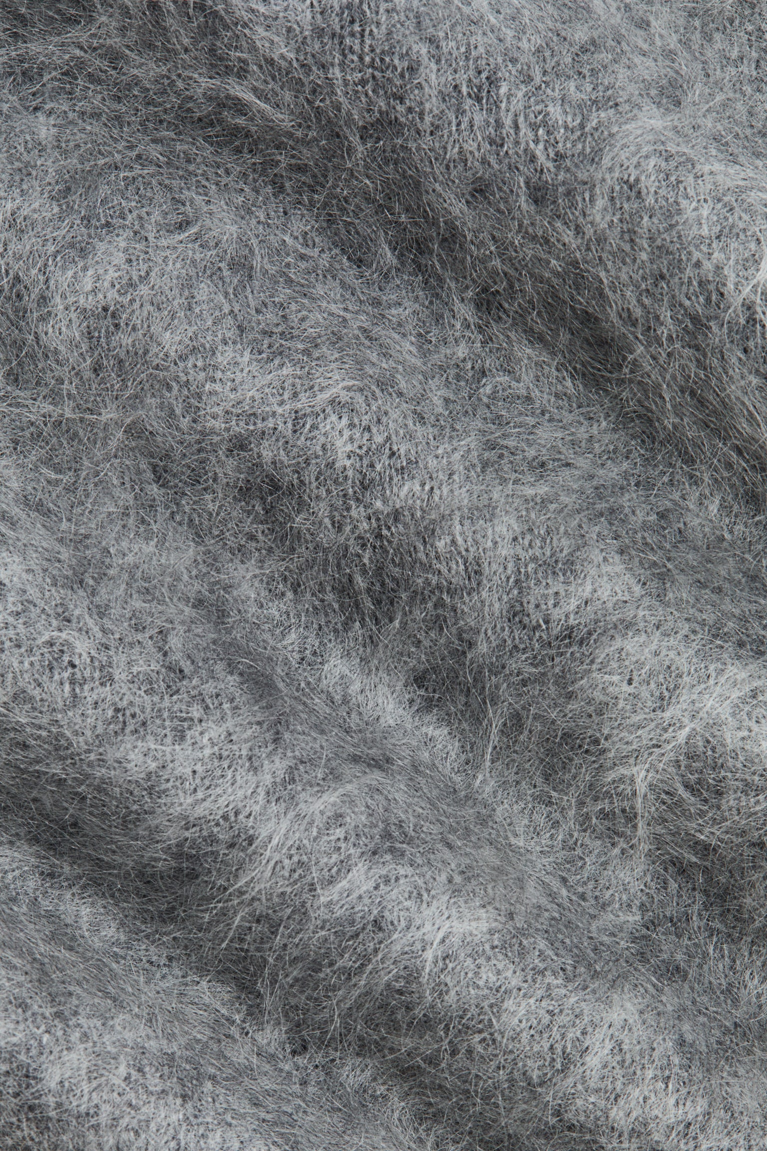 Brushed cashmere top - Grey marl/Dark grey/Cream - 4