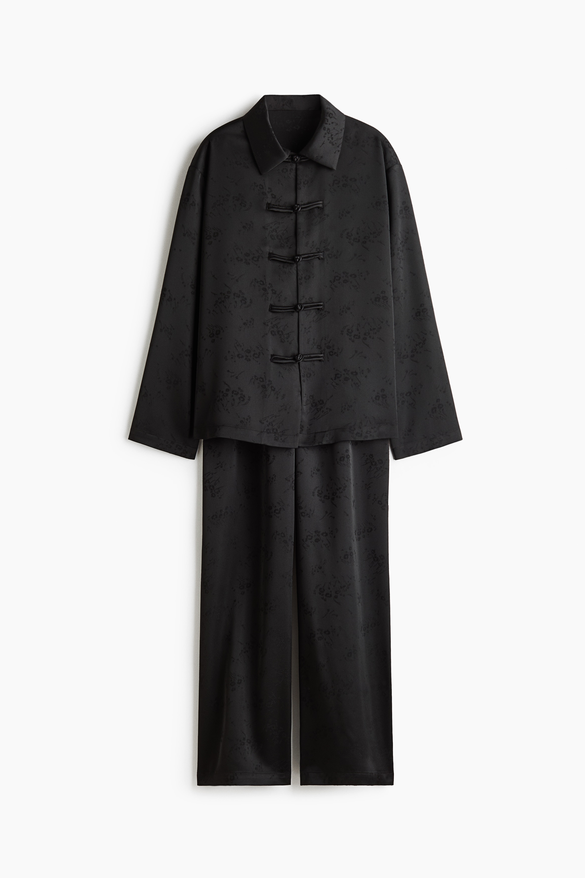 Knot-button pyjamas - Black