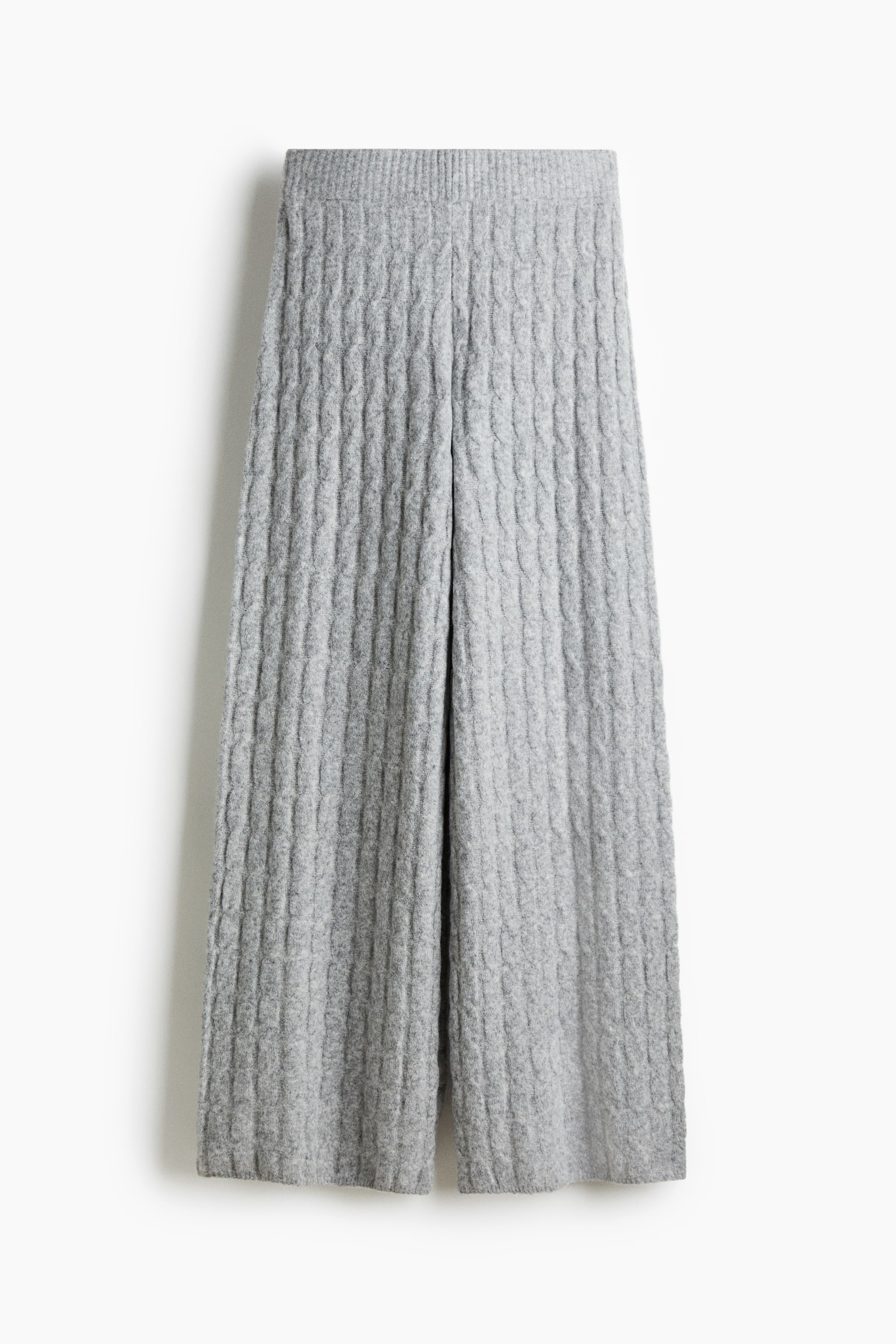 Cable-knit trousers - Light grey marl/Beige/Dark beige marl - 2