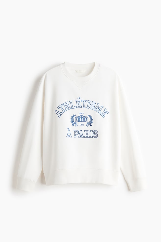 Sweatshirt mit Motiv - Weiß/Athlétisme/Dunkelgrün/Chicago/Hellrosa/Pilates/Beige/Atelier - 1