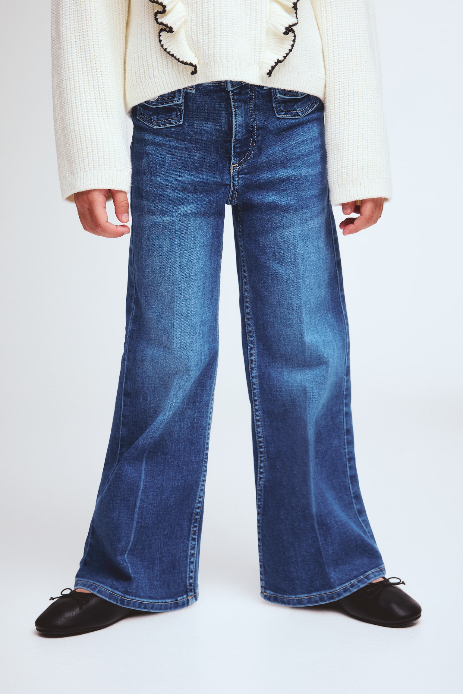 Wide Leg Jeans - Teksas plava/Svetla teksas plava - 5