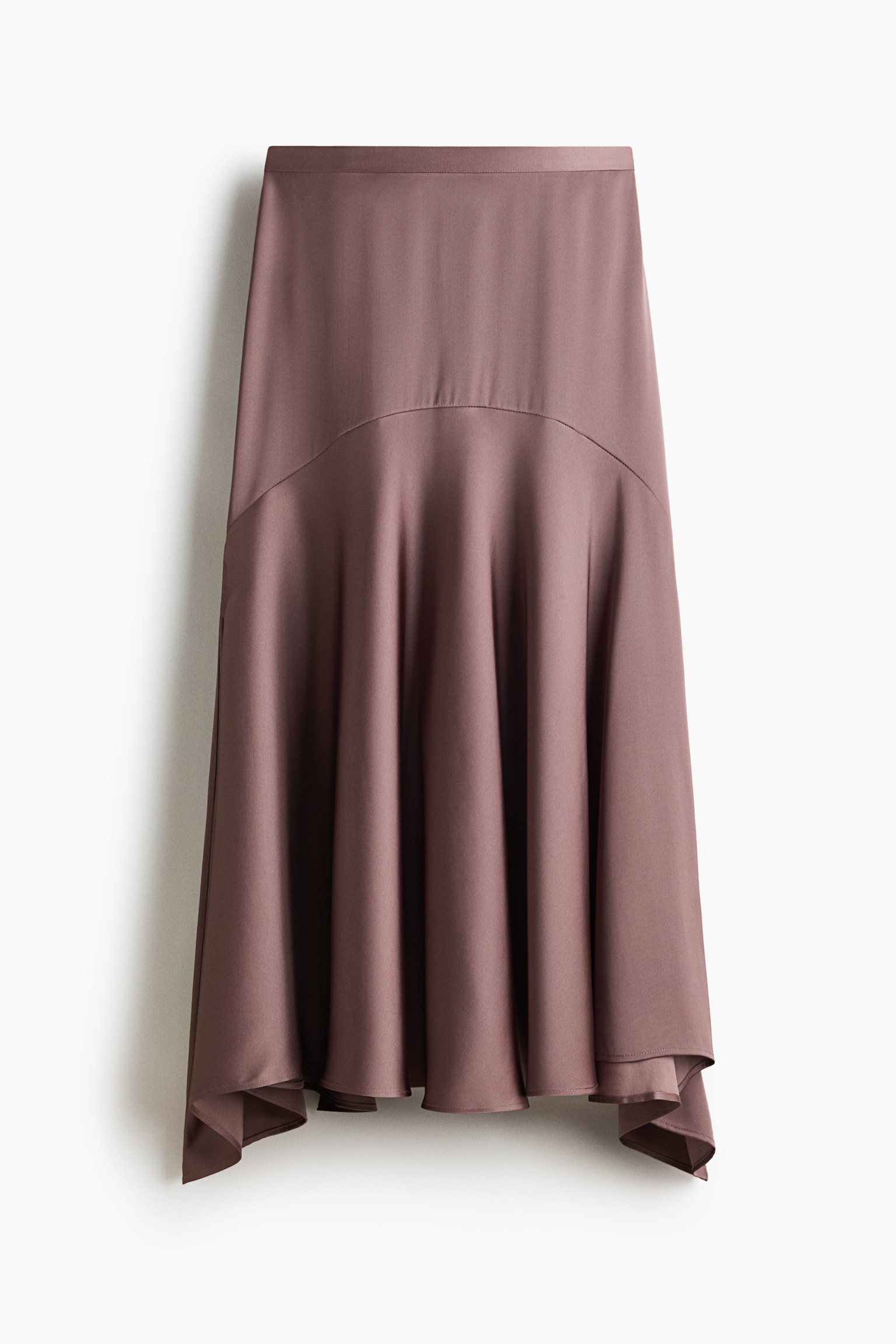 Satin Twill Skirt - Dark mauve/Dark brown