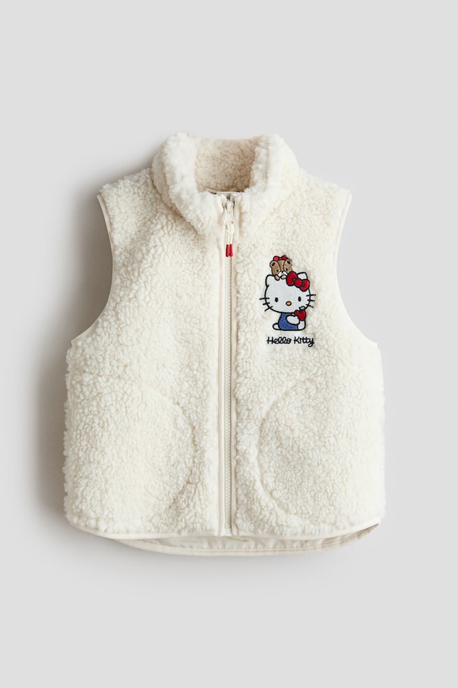 Motif-detail teddy gilet - Natural white/Hello Kitty/Light purple/Lilo & Stitch/Light beige/Minnie Mouse - 1