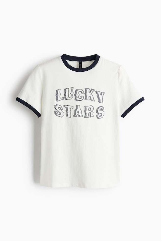Camiseta con motivo estampado - Crema/Lucky stars/Beige claro/Mi amore - 1