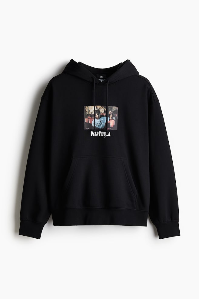 Loose Fit Hoodie - Black/Pulp Fiction - 1