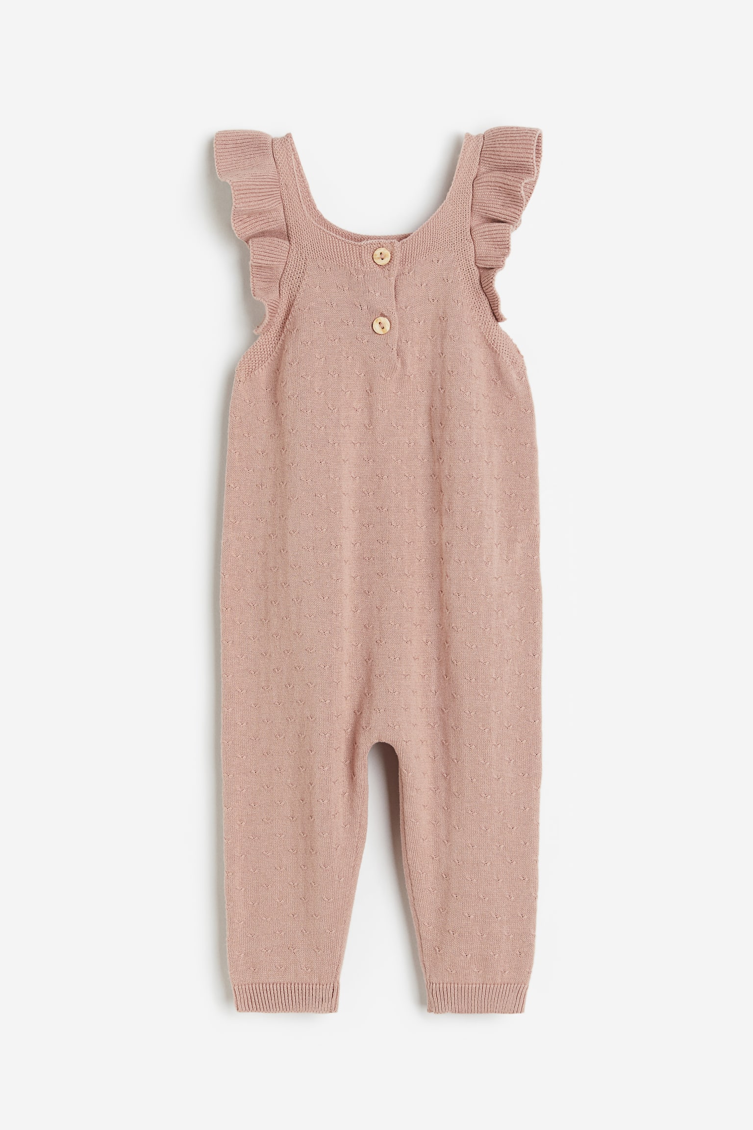 Knit Romper - Dusty pink/Beige - 1