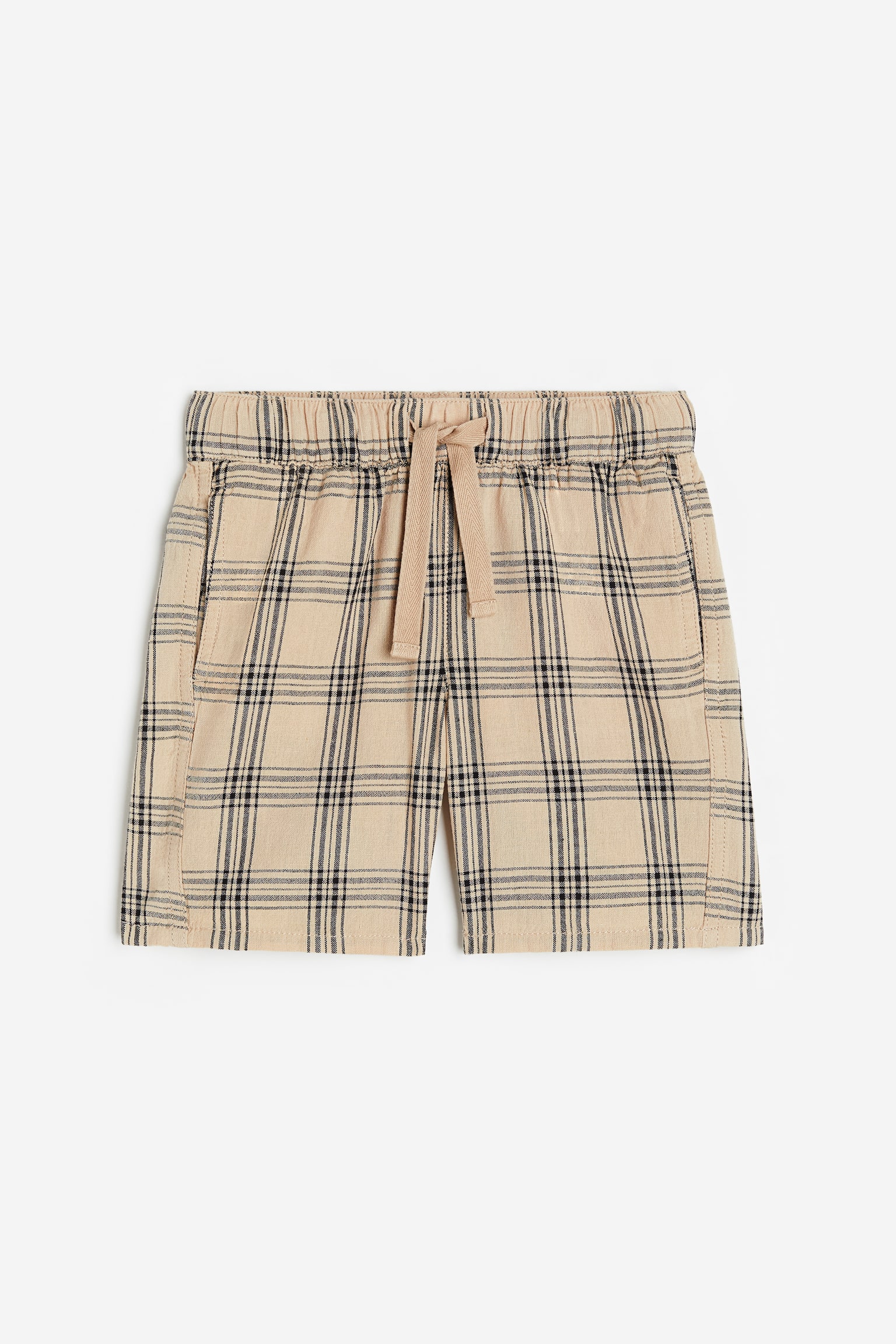 Denim shorts - Beige/Black checked/Orange - 1