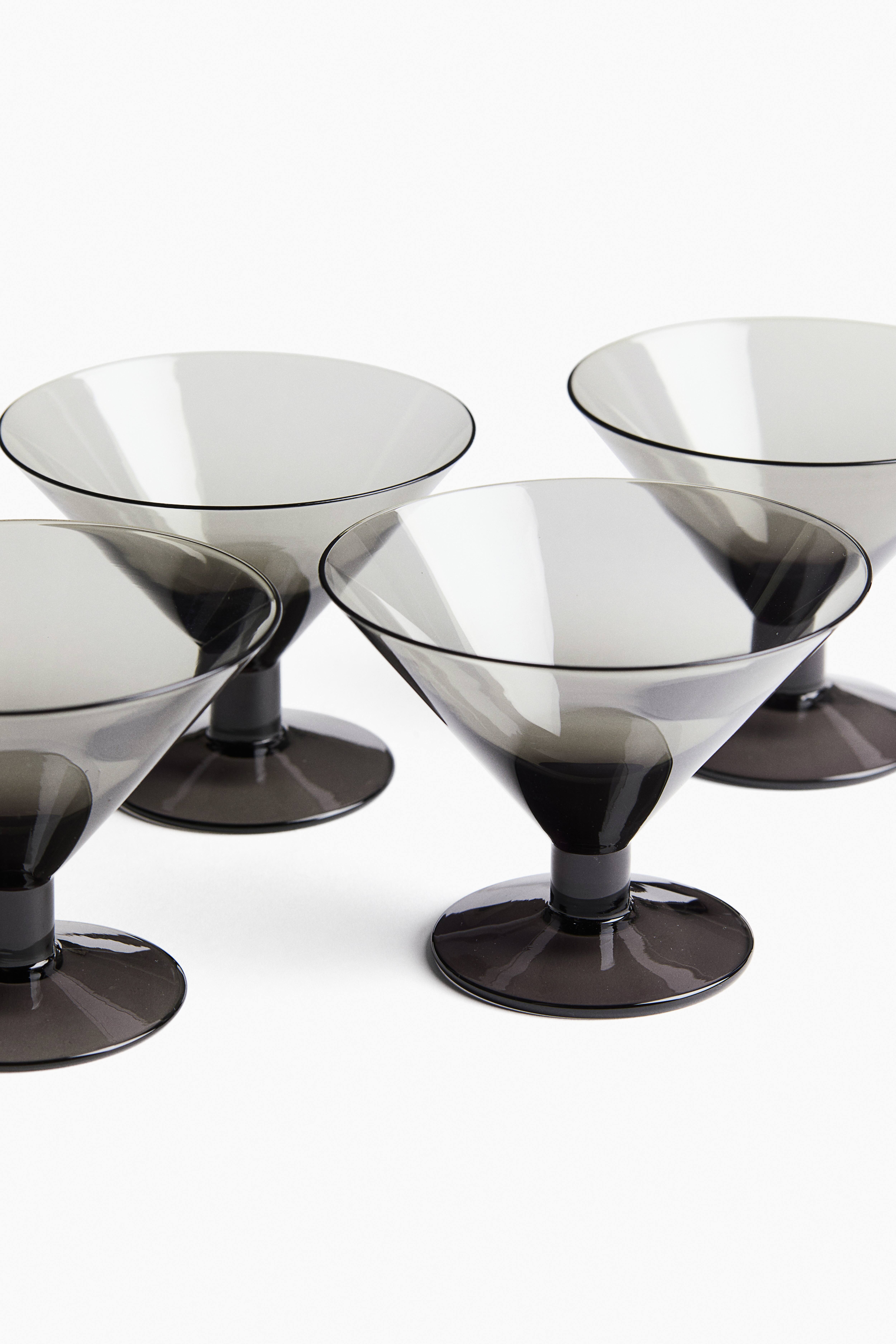Lot de 4 verres à cocktail soufflés la bouche