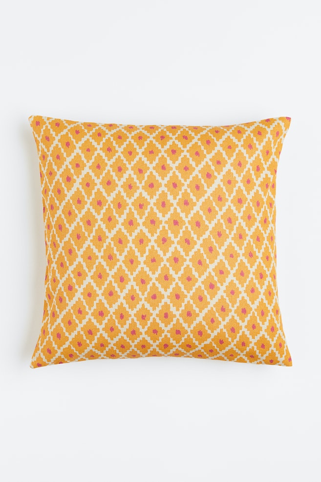 Patterned cotton cushion cover - Yellow/Patterned/Light beige/Patterned/Light purple/Patterned - 1
