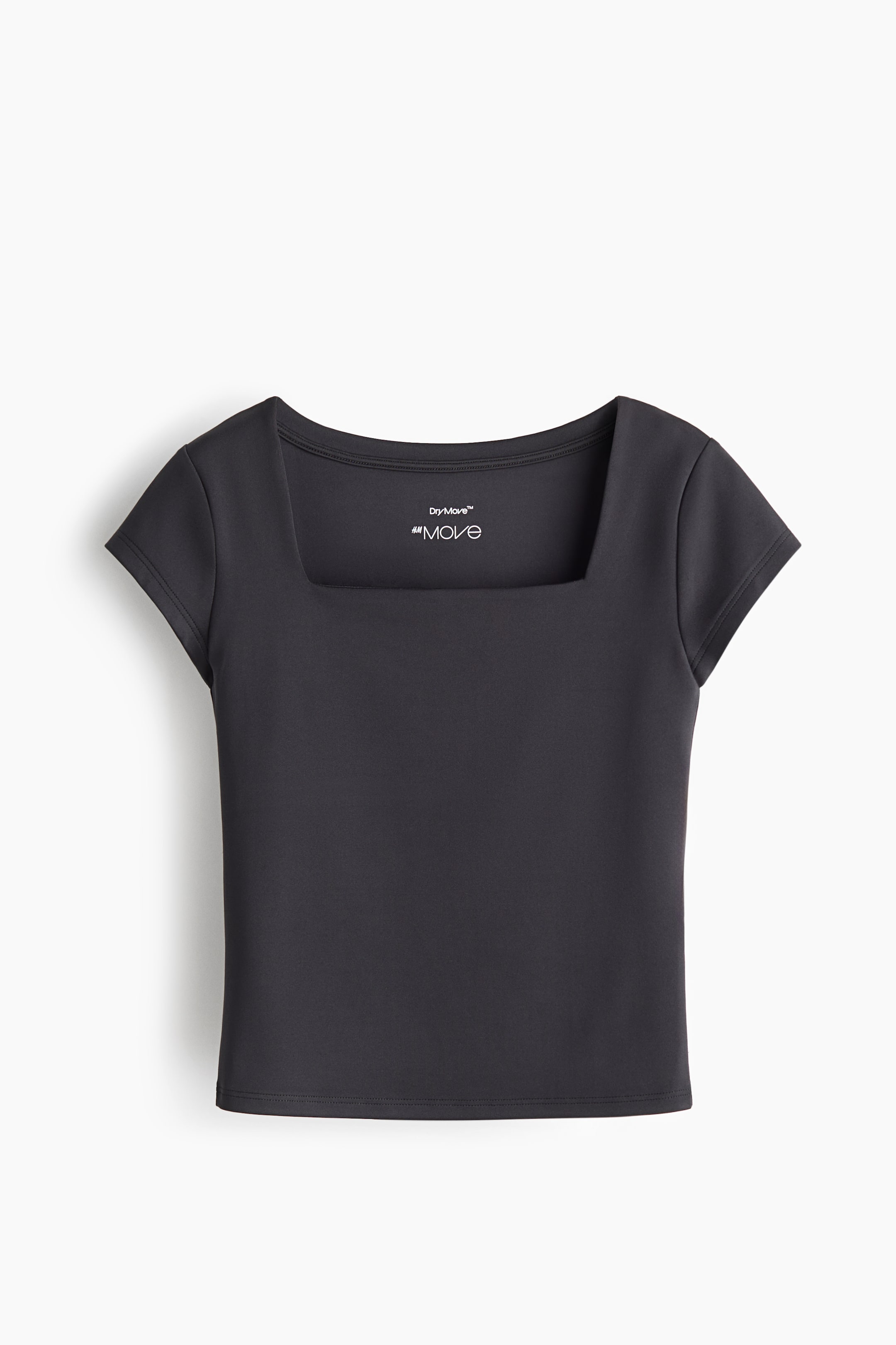 View larger image: Square neck sports top with DryMove™ - Black - Kids | H&M IN 1