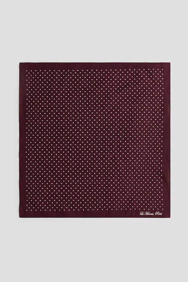 Foulard imprimé en coton - Rouge foncé/pois/Beige/imprimé léopard/Bleu marine/étoiles - 1