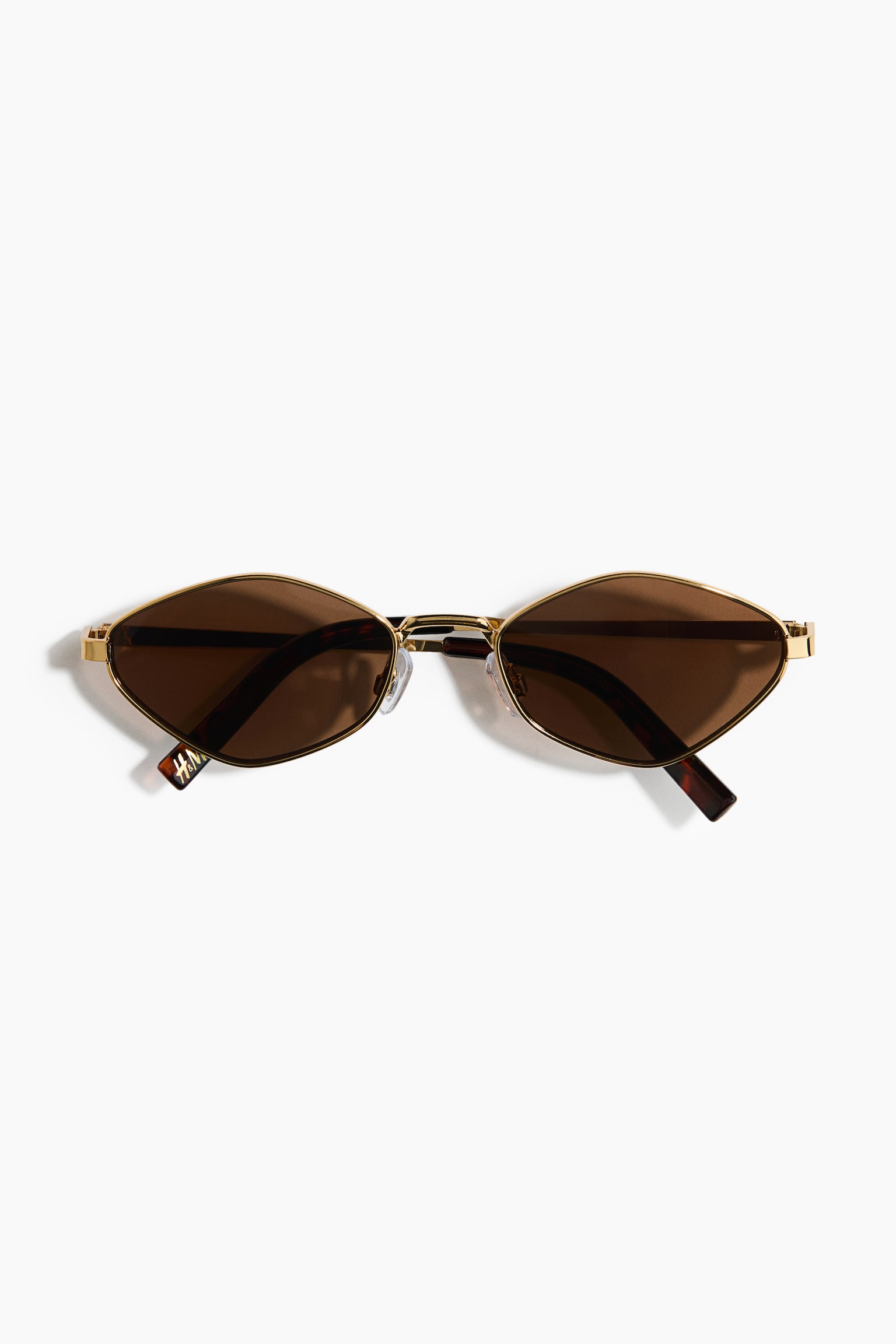 Oval sunglasses - Dark brown/Gold-coloured/Black