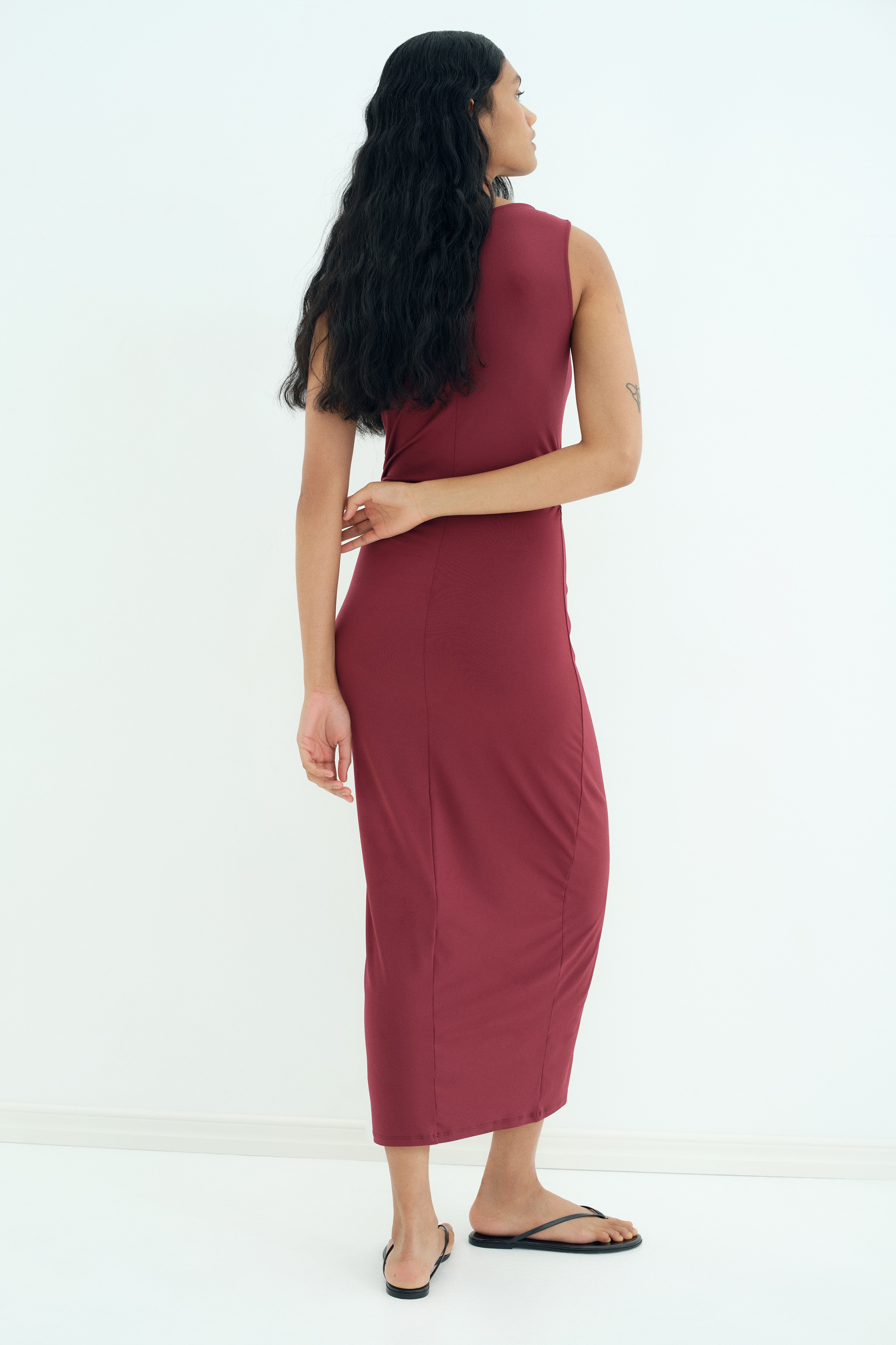 Drawstring-detail dress