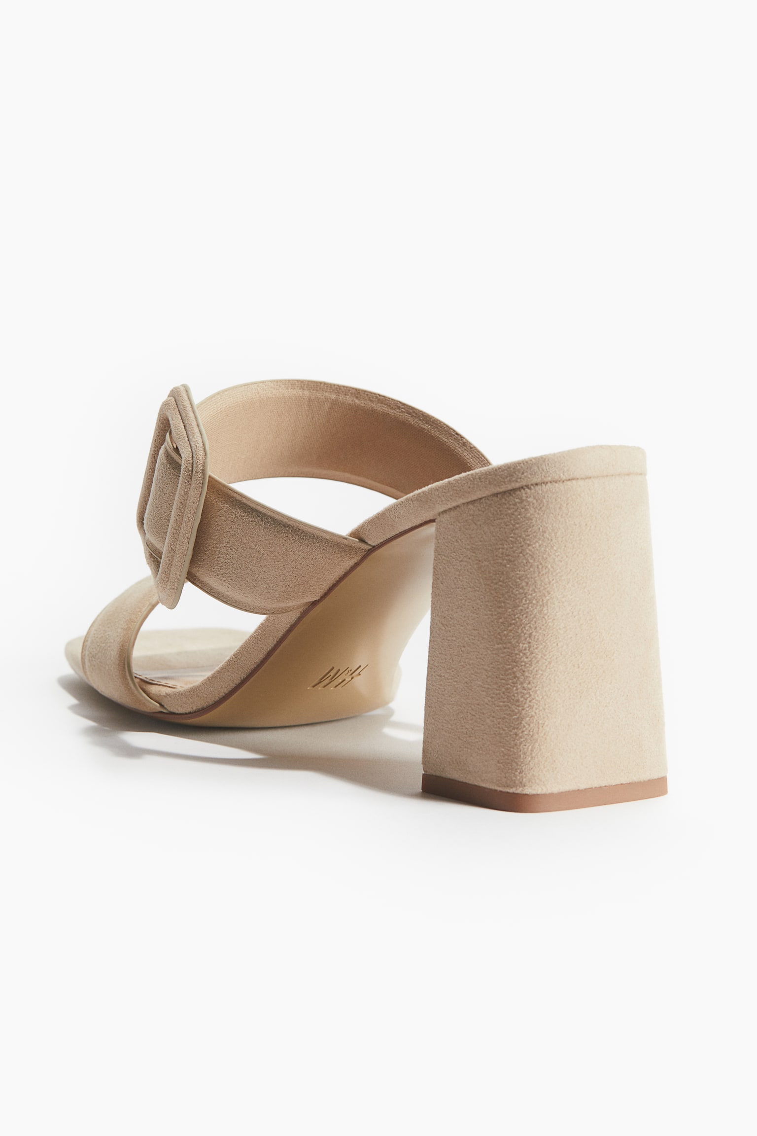 Buckle-detail Heeled Sandals - Beige - 2