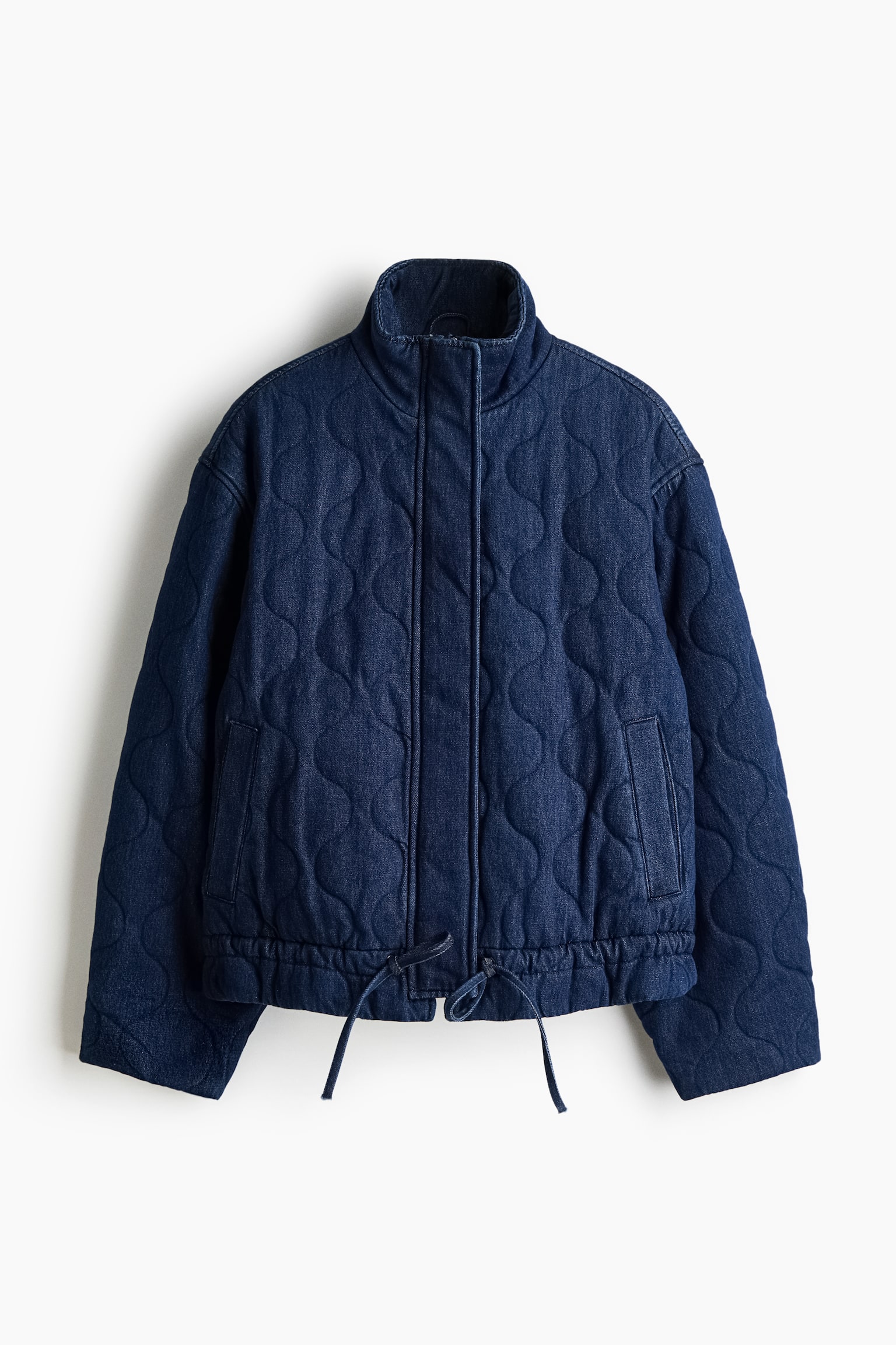Quilted denim jacket - Dark denim blue - 1