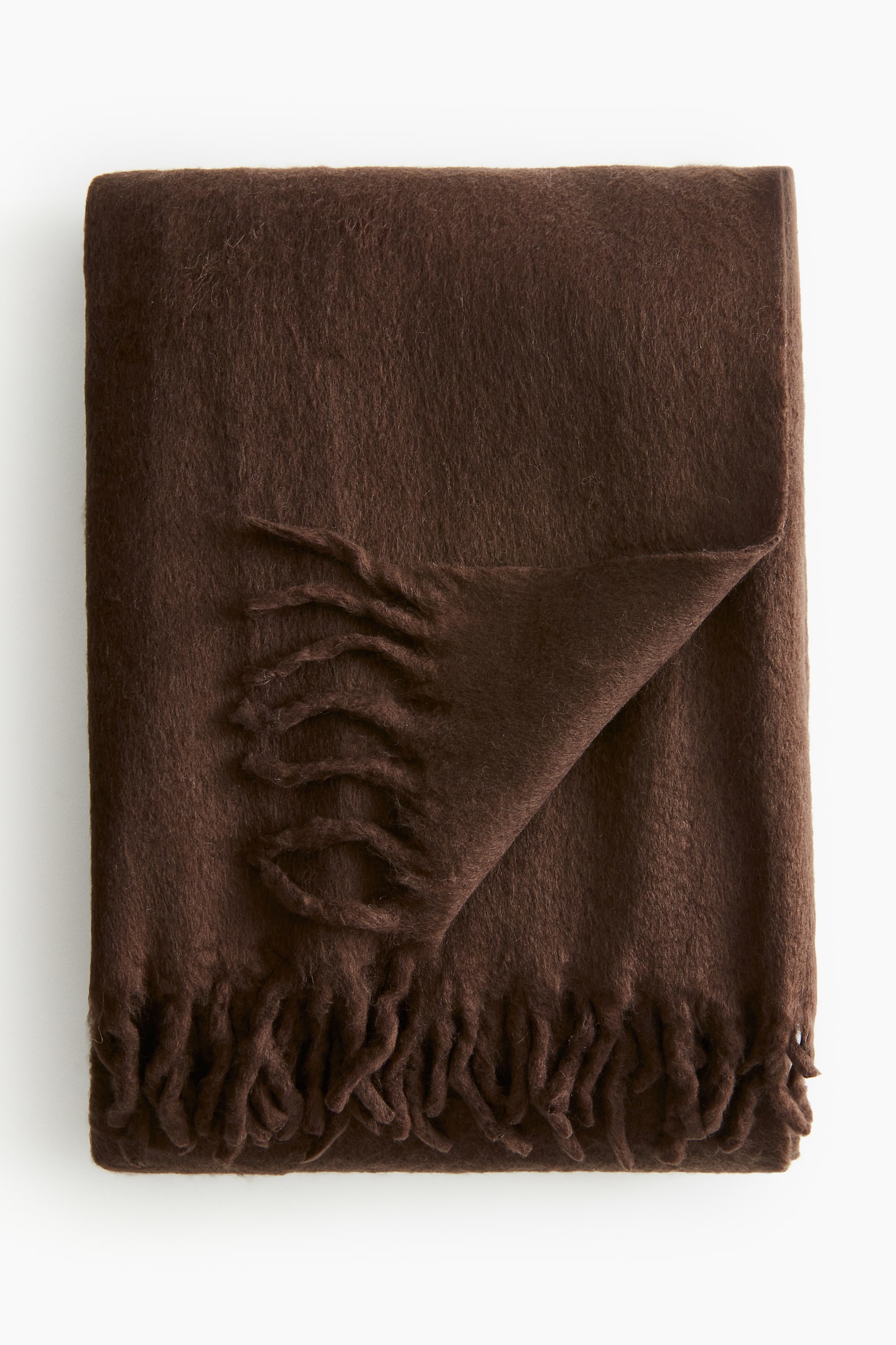 Fringed blanket - Marron foncé/Crème - 1