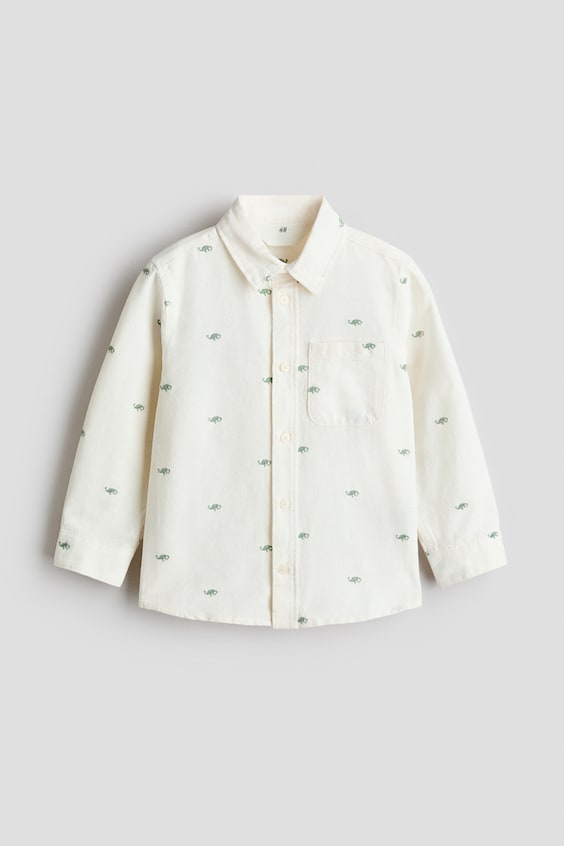Детские рубашки H&M Embroidered Oxford Shirt