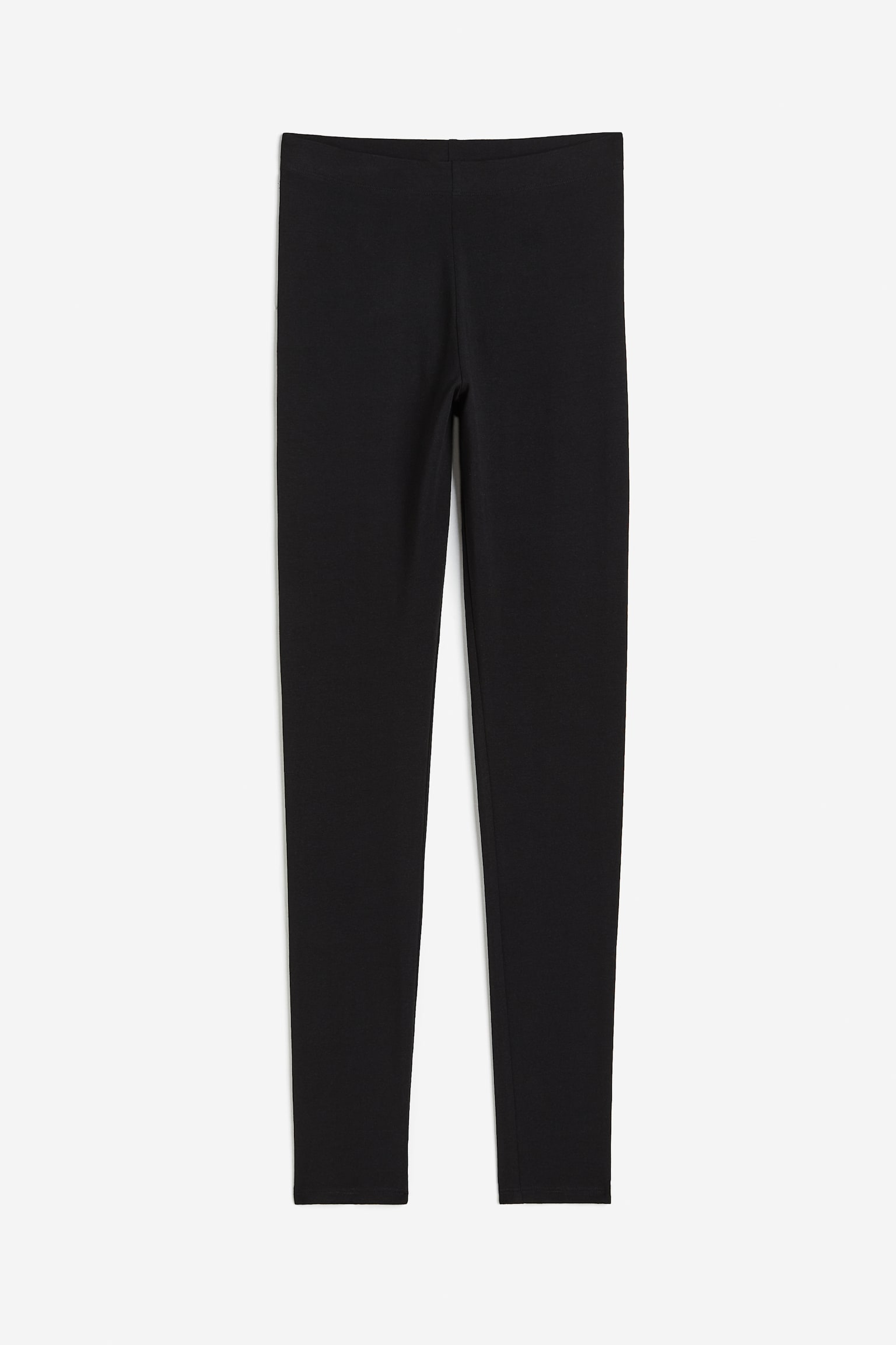 Cotton jersey leggings - Black/Light grey - 2