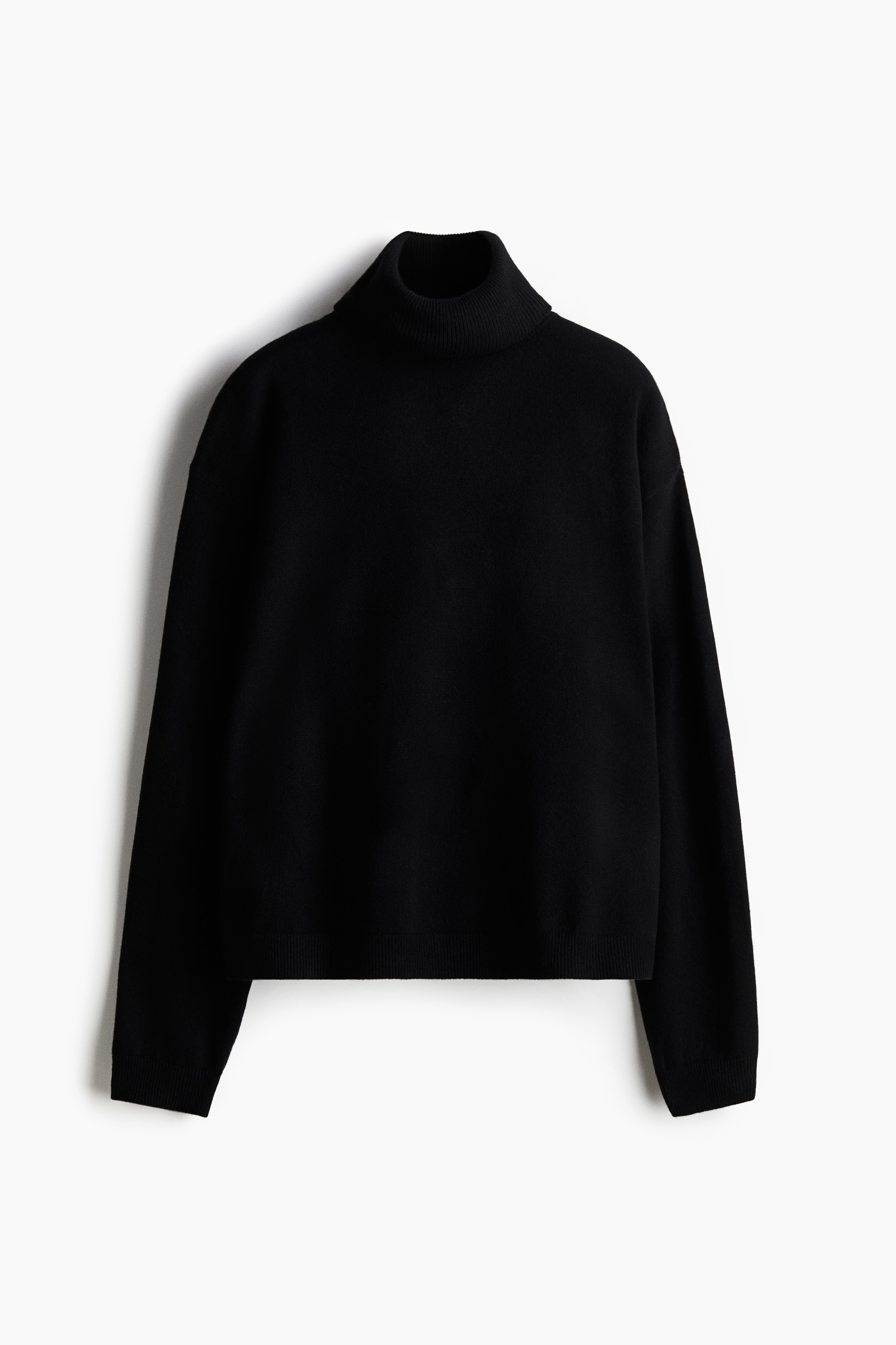 Cashmere polo-neck jumper - Black/Dark brown/Brown