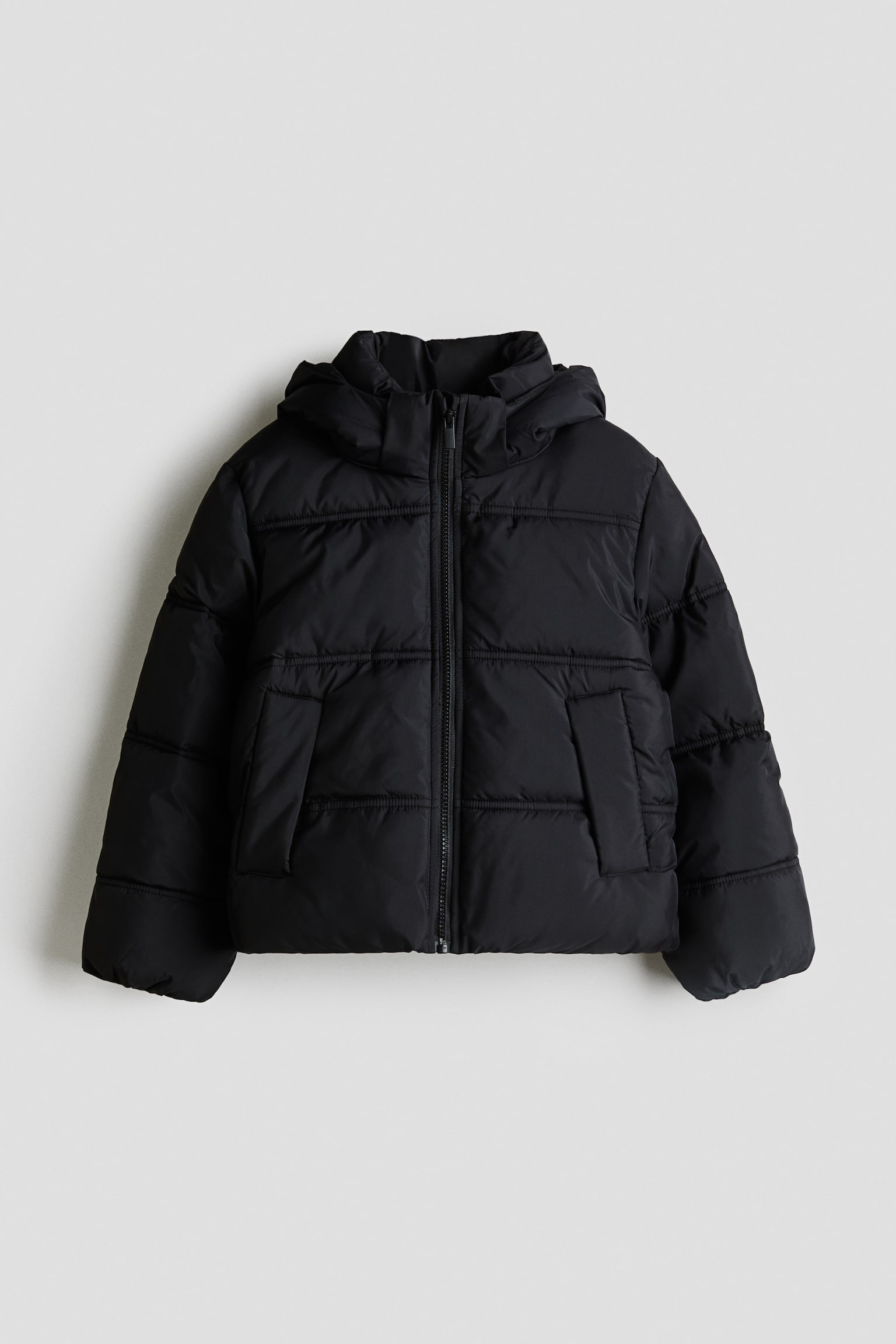 Детская куртка H&M Hooded Puffer, цвет: Чёрный — фото 1