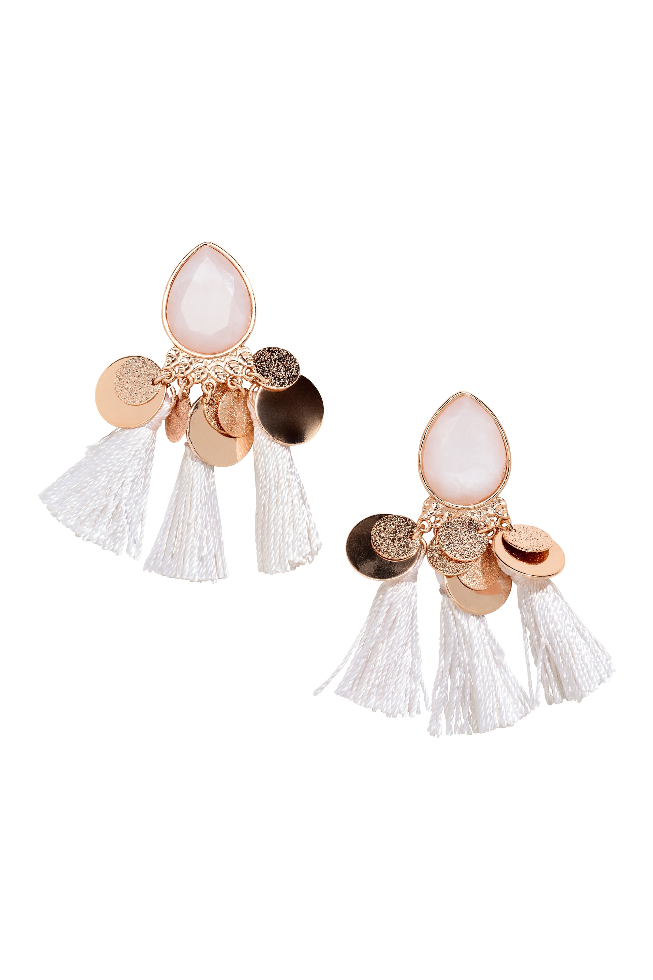 Agrandir l'image: Boucles d’oreilles à pompons - Doré/blanc - FEMME | H&M FR 1