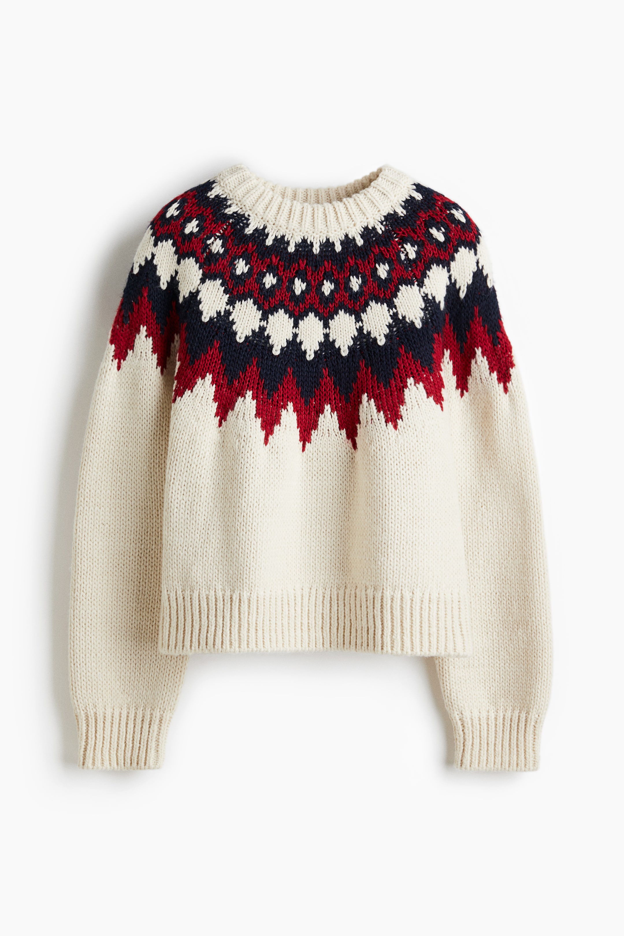 View larger image: Jacquard-knit jumper - Cream/Patterned - Ladies | H&M 4