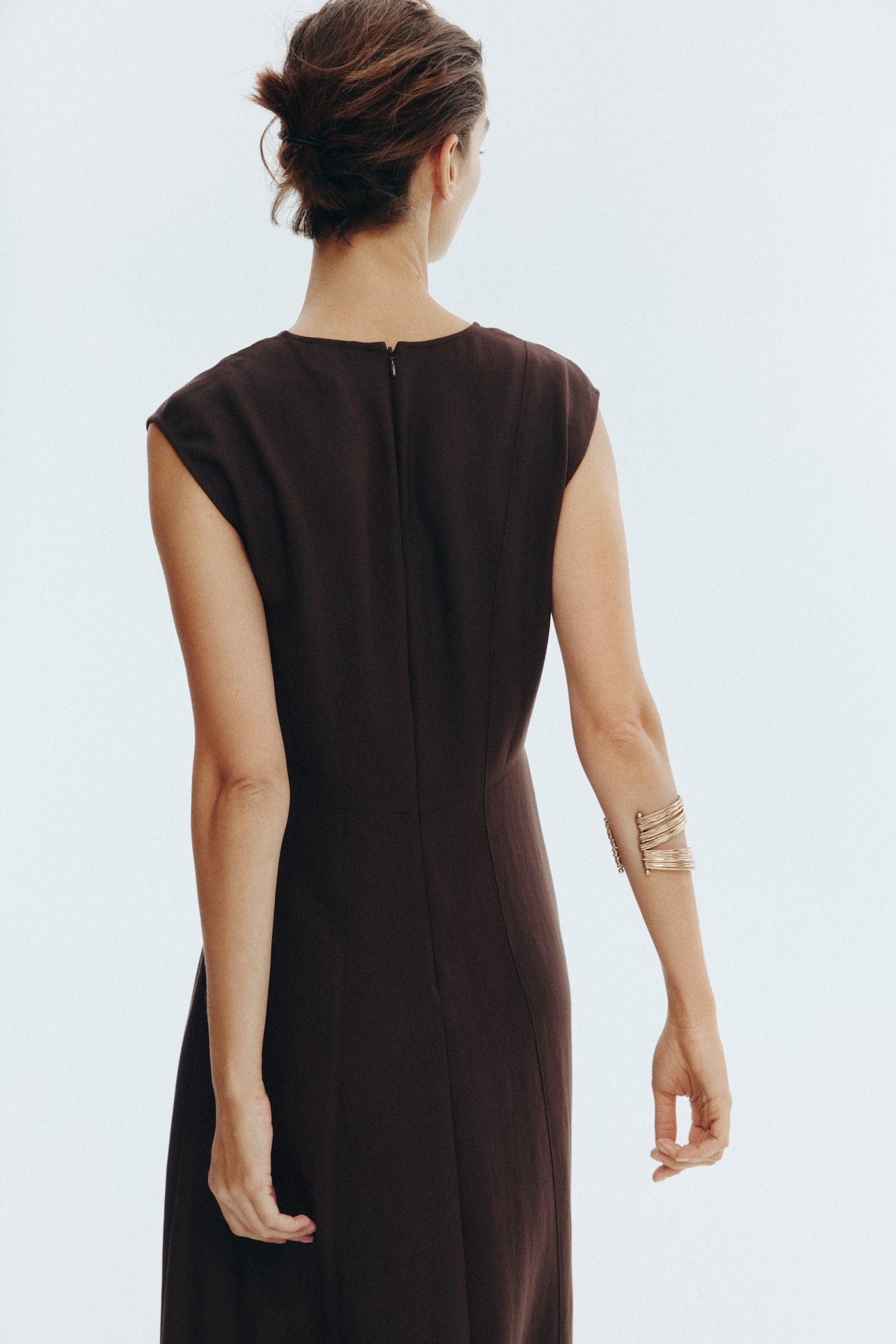 Váy midi không tay - Màu nâu đậm - 6